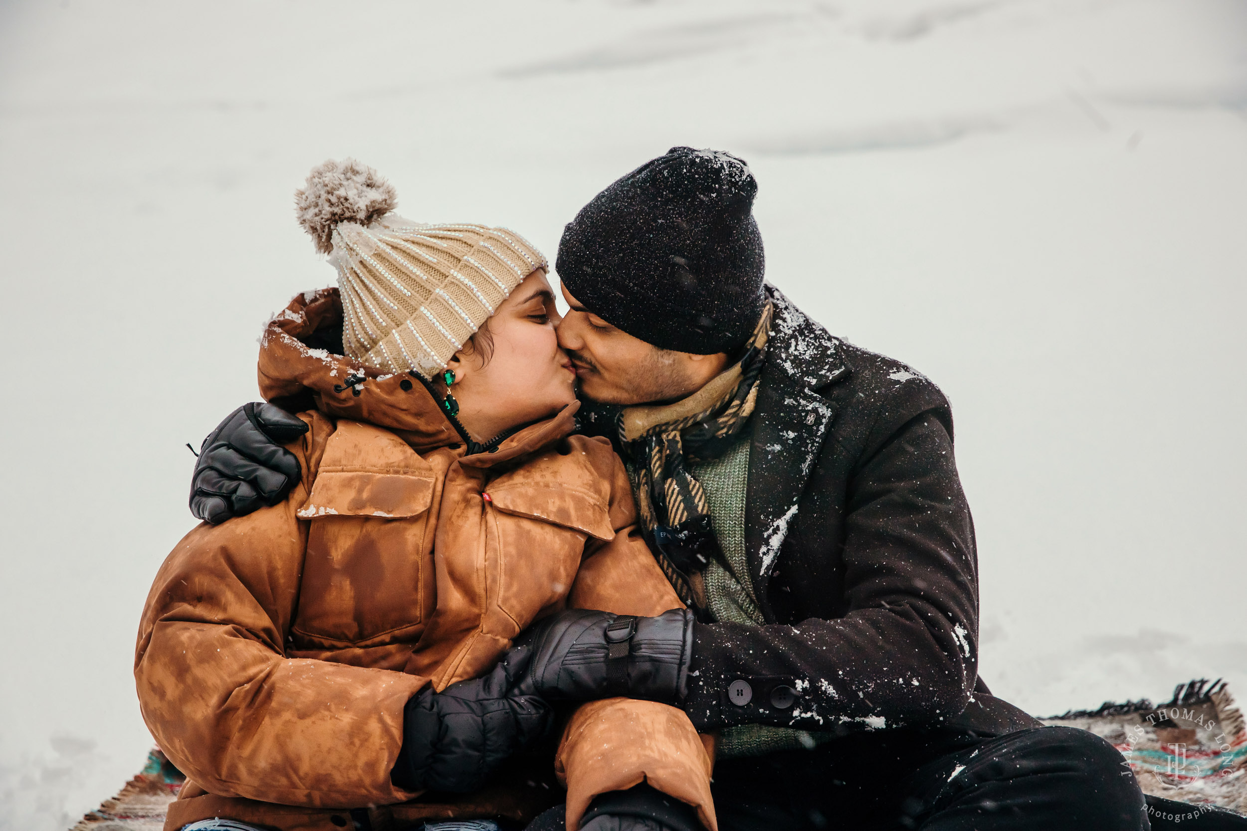 Snoqualmie Pass adventure engagement session by Snoqualmie wedding photographer James Thomas Long Photography