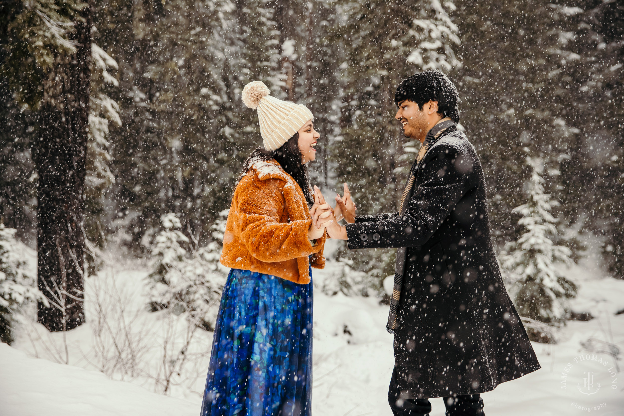 Snoqualmie Pass adventure engagement session by Snoqualmie wedding photographer James Thomas Long Photography