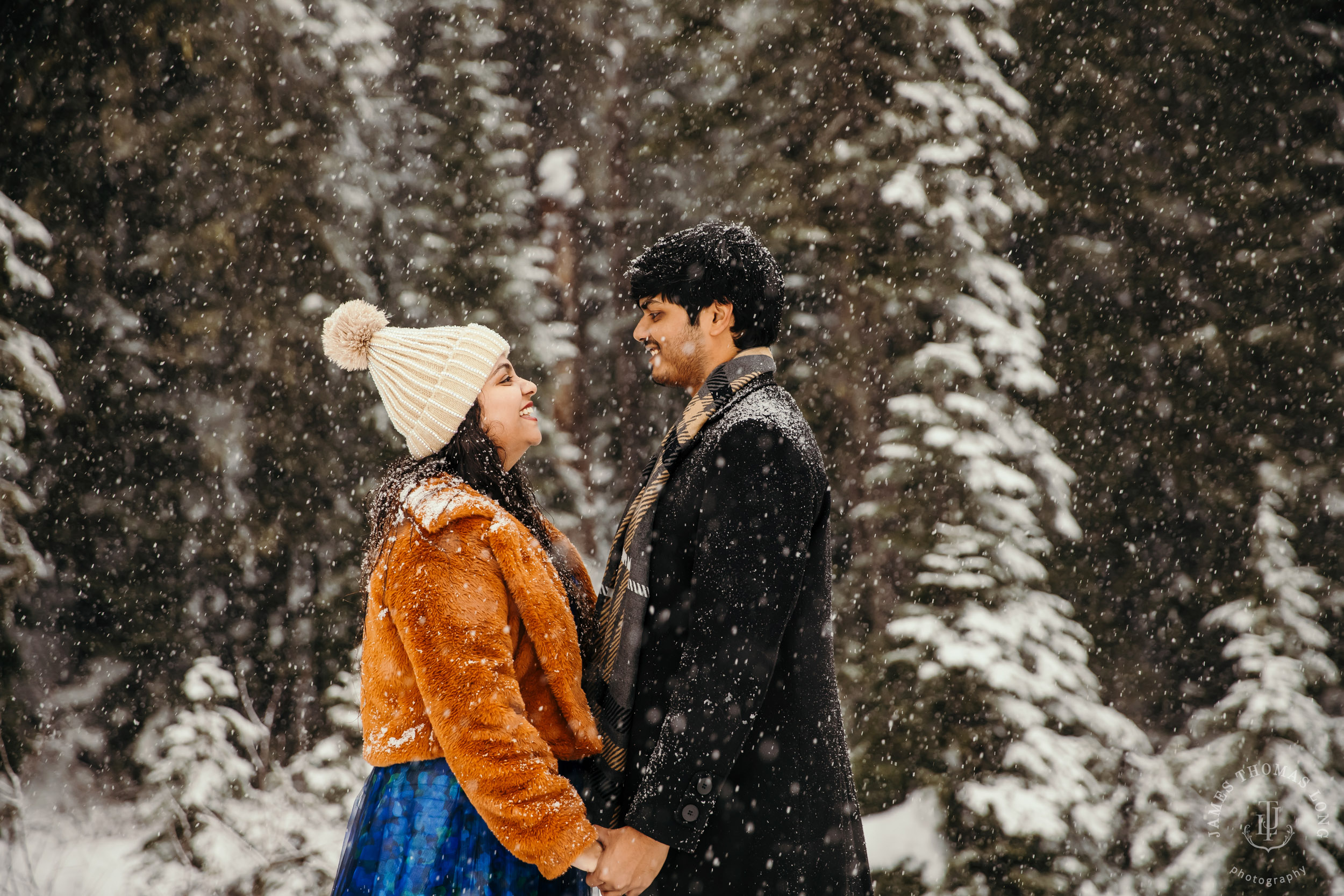 Snoqualmie Pass adventure engagement session by Snoqualmie wedding photographer James Thomas Long Photography