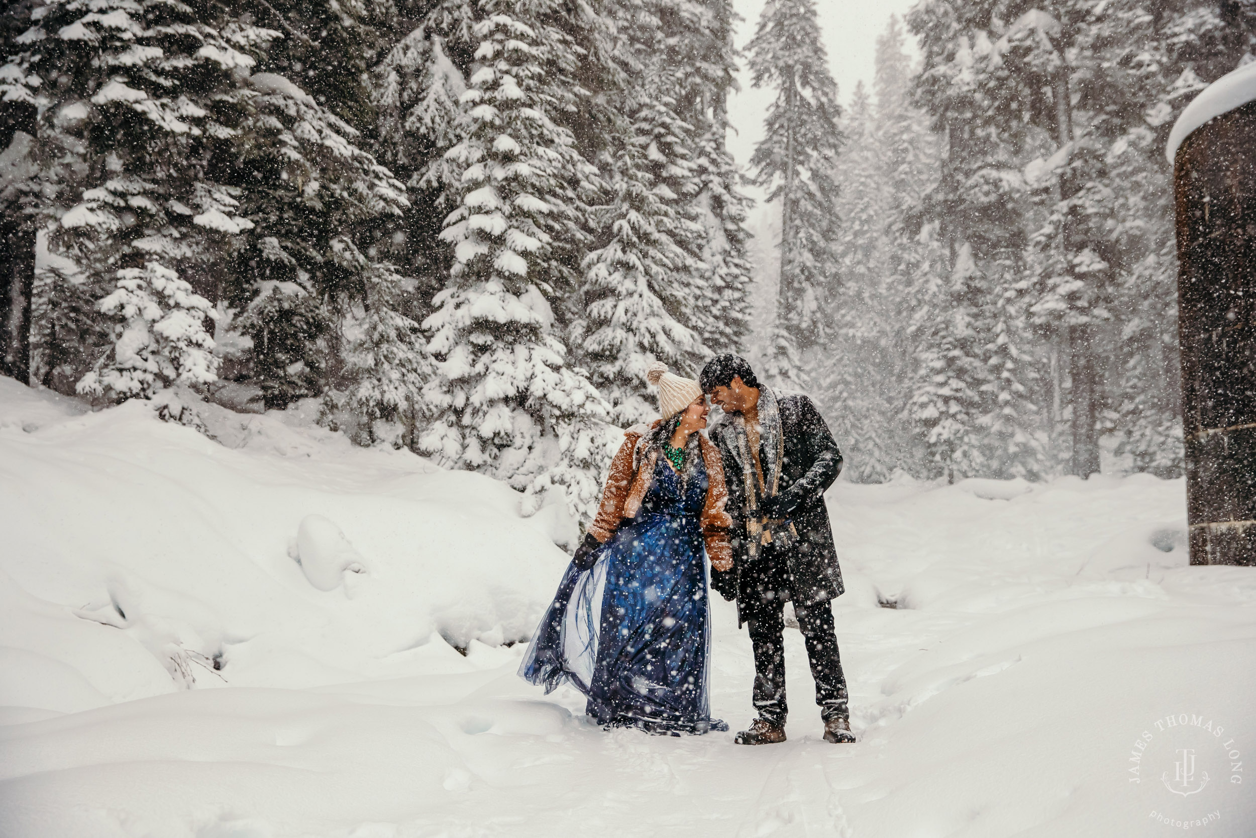 Snoqualmie Pass adventure engagement session by Snoqualmie wedding photographer James Thomas Long Photography