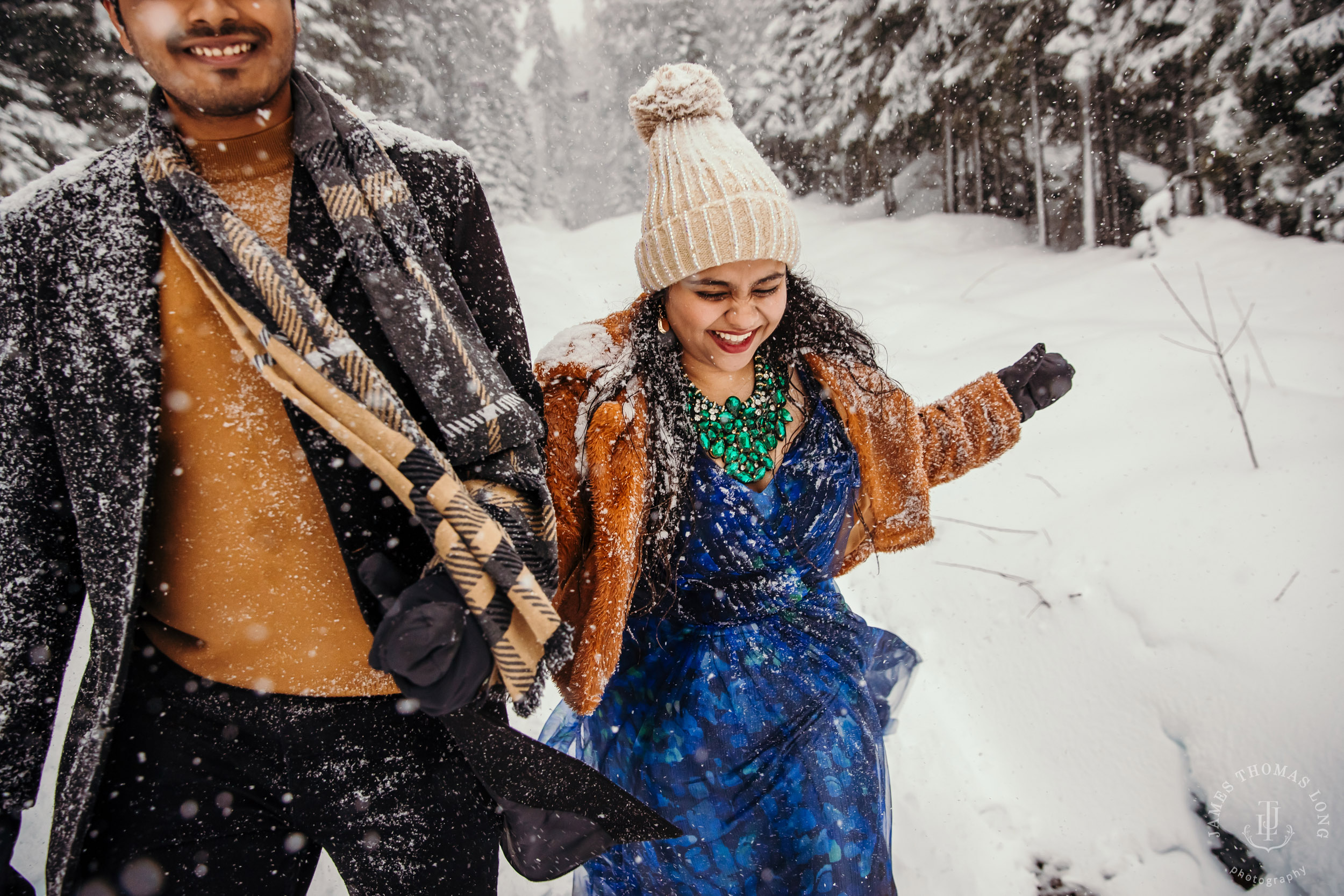 Snoqualmie Pass adventure engagement session by Snoqualmie wedding photographer James Thomas Long Photography