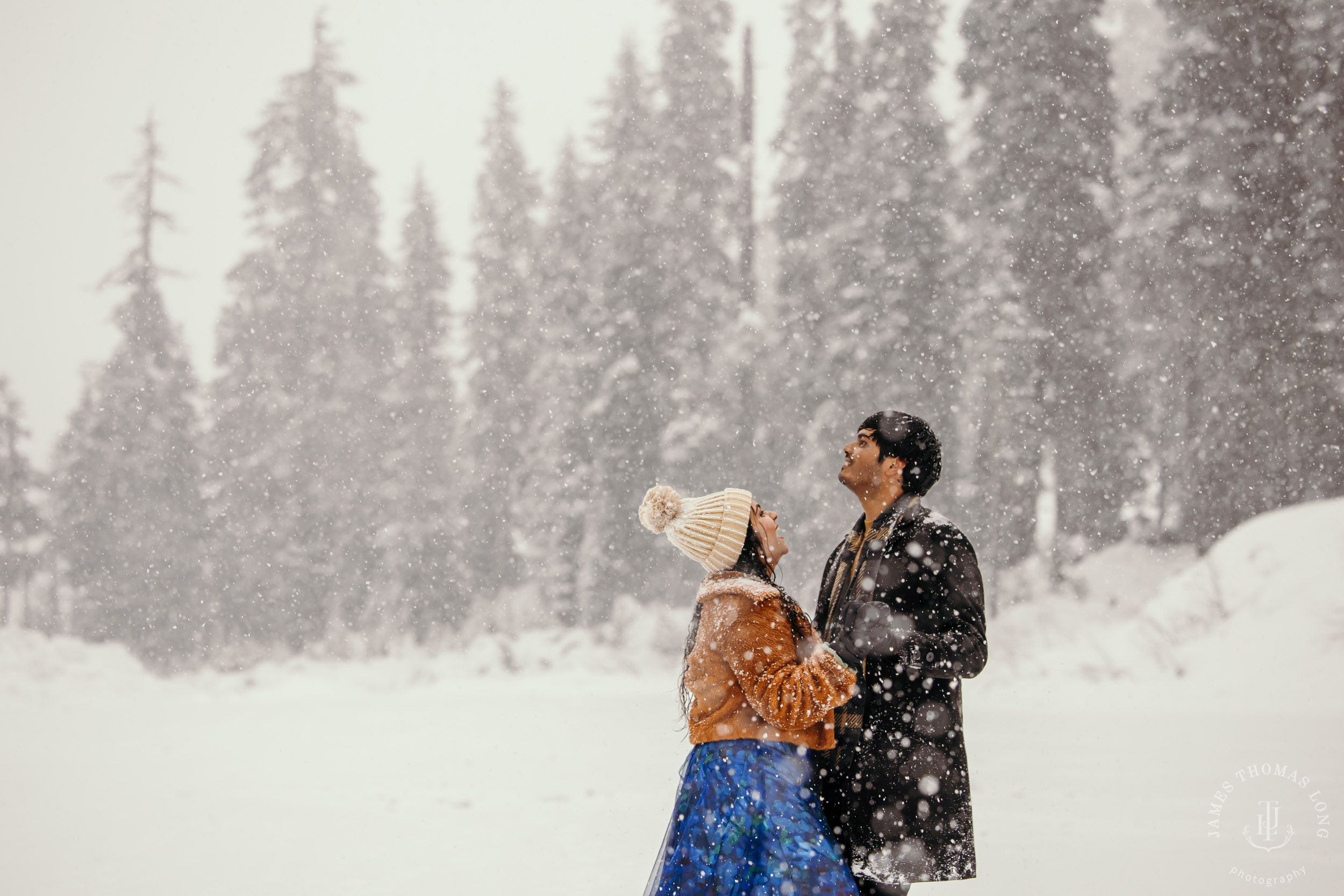 Snoqualmie Pass adventure engagement session by Snoqualmie wedding photographer James Thomas Long Photography