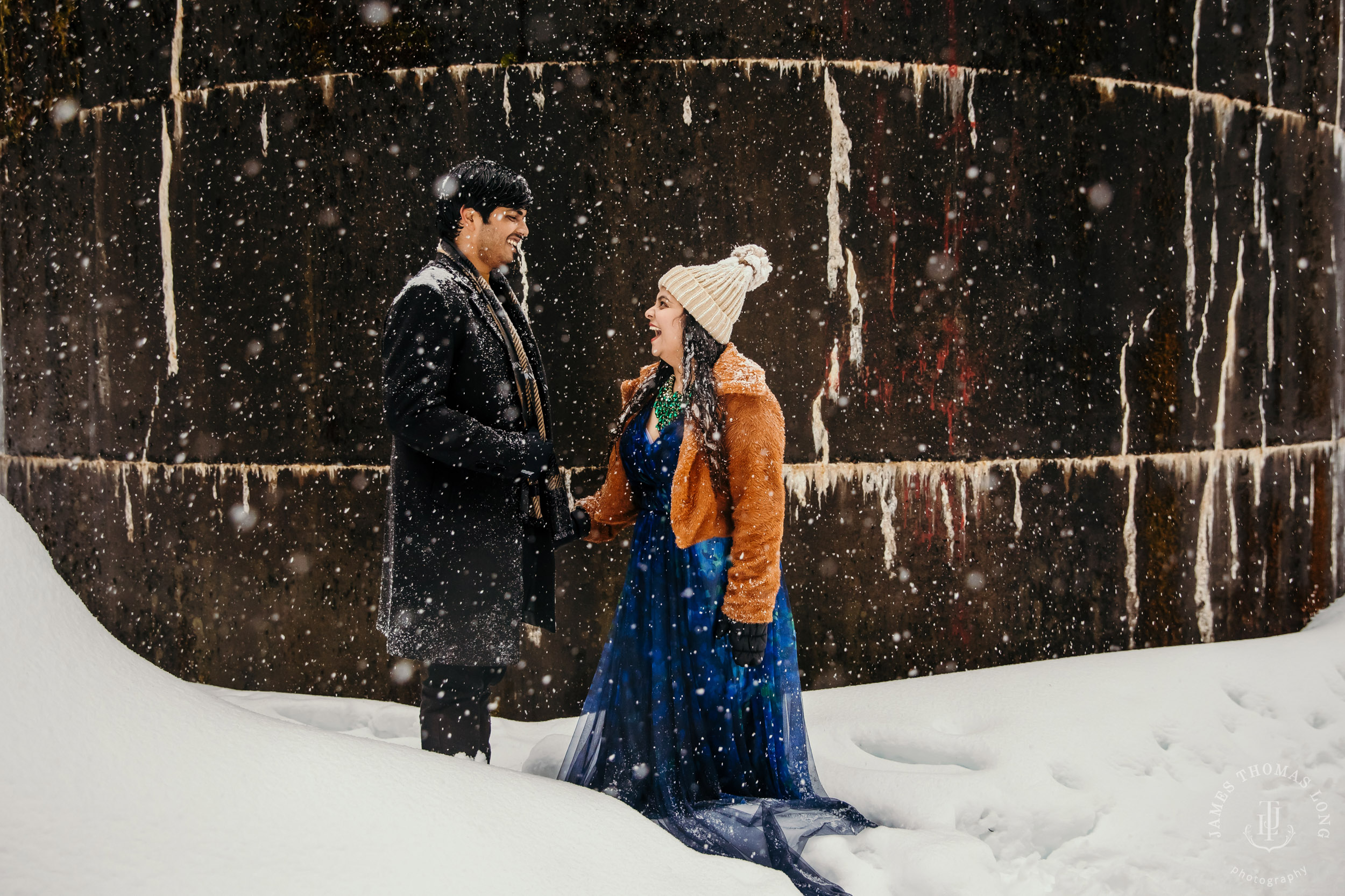 Snoqualmie Pass adventure engagement session by Snoqualmie wedding photographer James Thomas Long Photography