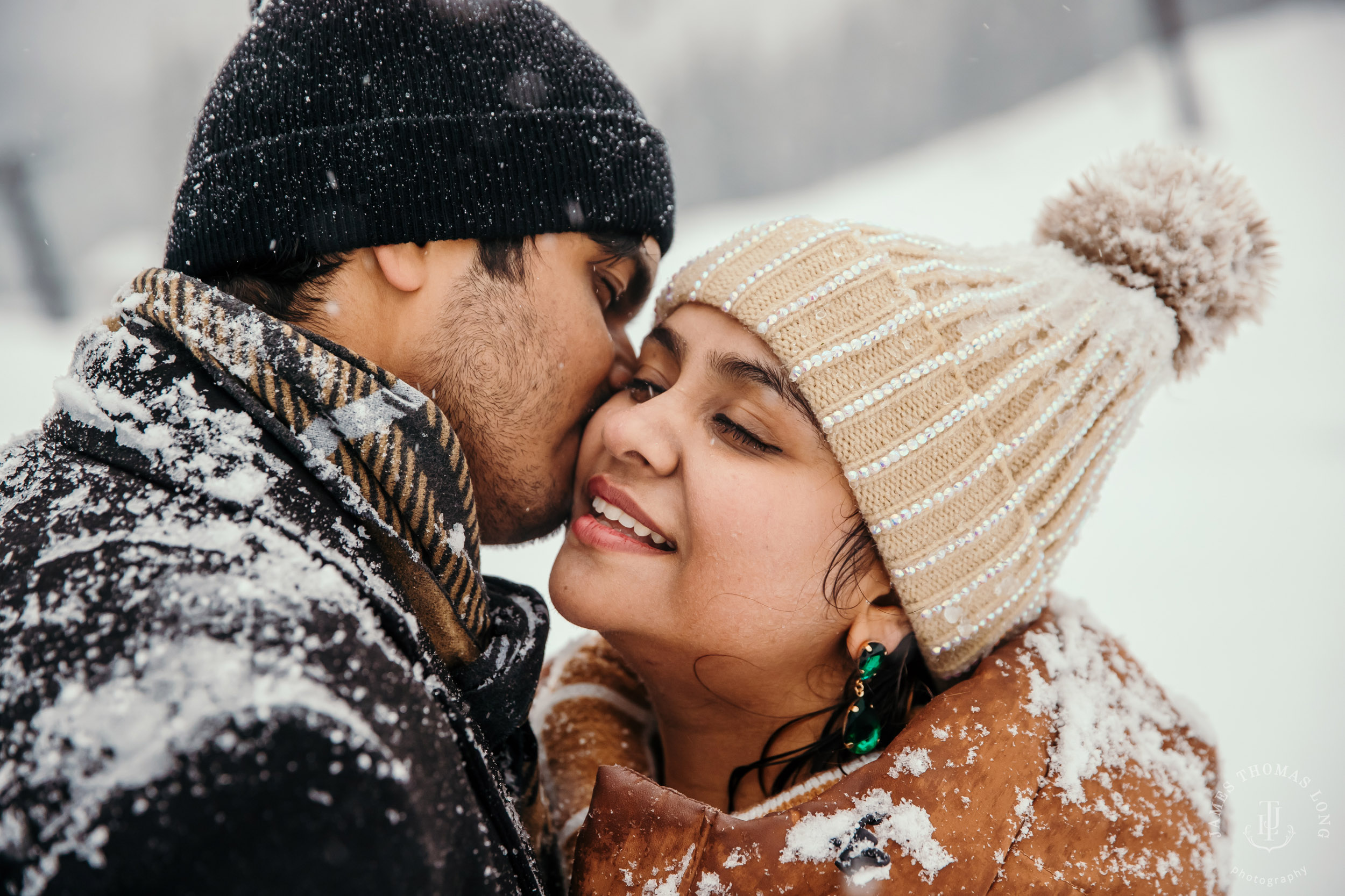 Snoqualmie Pass adventure engagement session by Snoqualmie wedding photographer James Thomas Long Photography