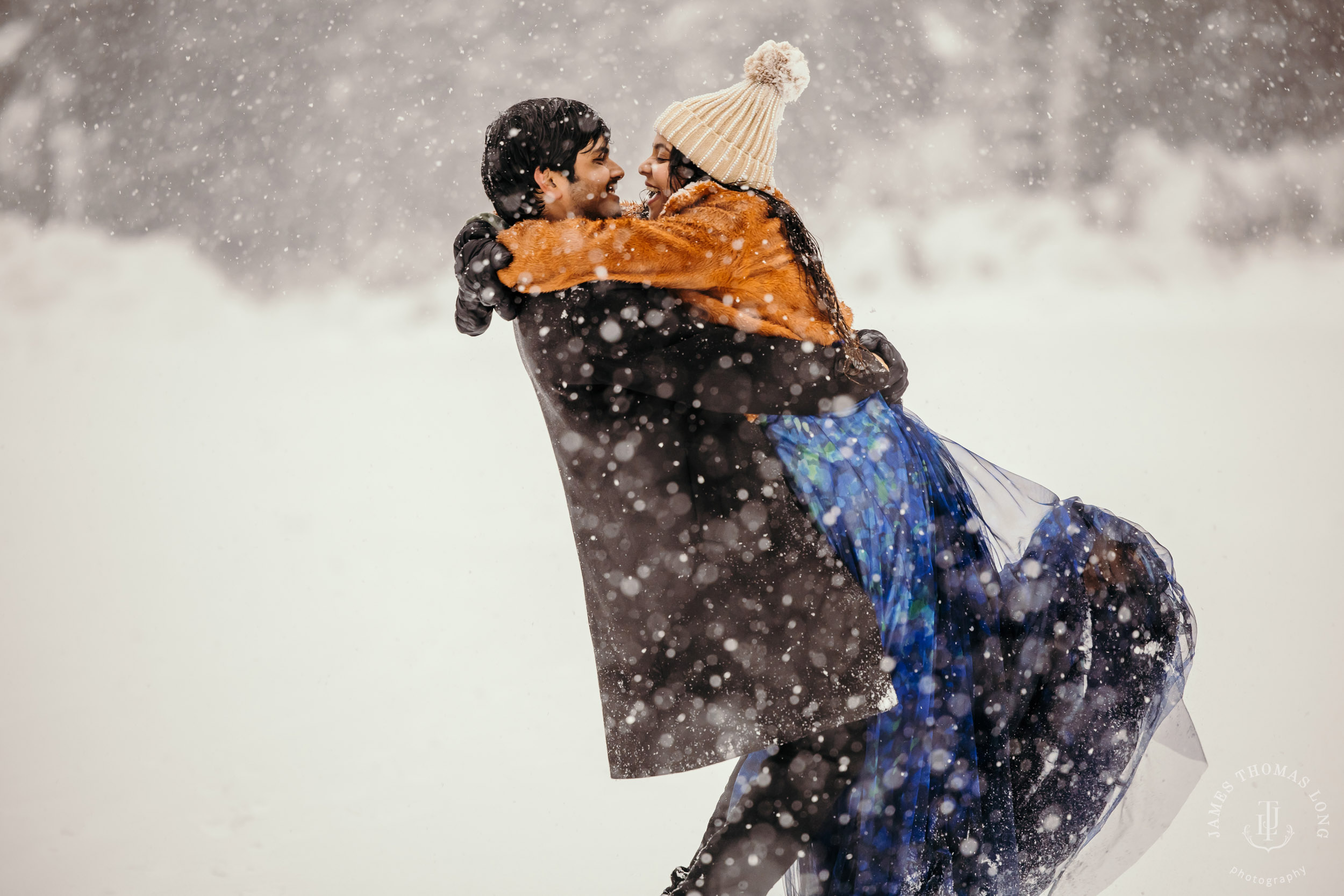 Snoqualmie Pass adventure engagement session by Snoqualmie wedding photographer James Thomas Long Photography