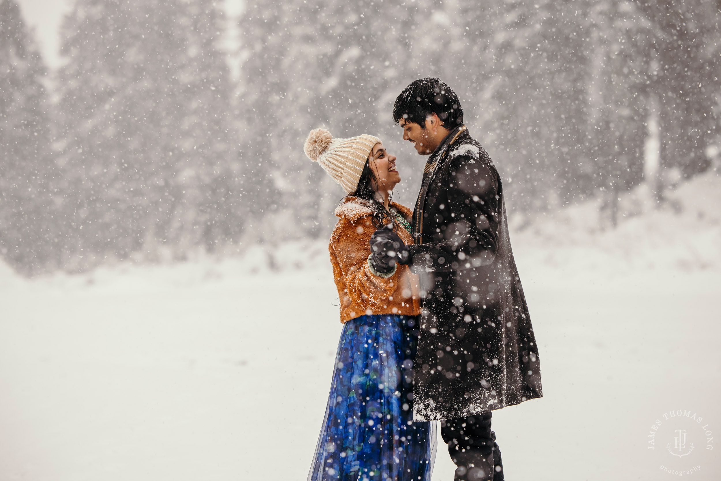 Snoqualmie Pass adventure engagement session by Snoqualmie wedding photographer James Thomas Long Photography