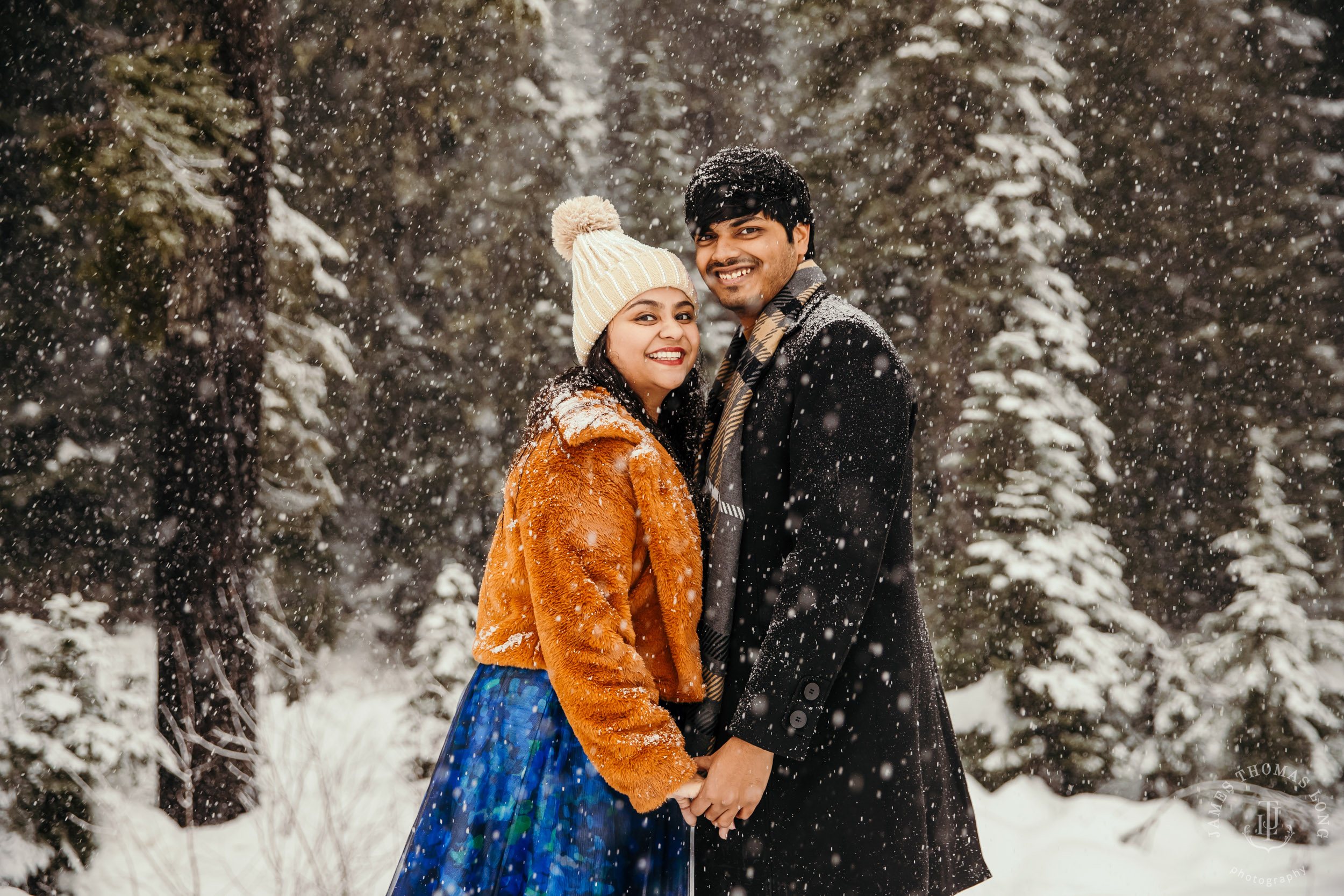 Snoqualmie Pass adventure engagement session by Snoqualmie wedding photographer James Thomas Long Photography