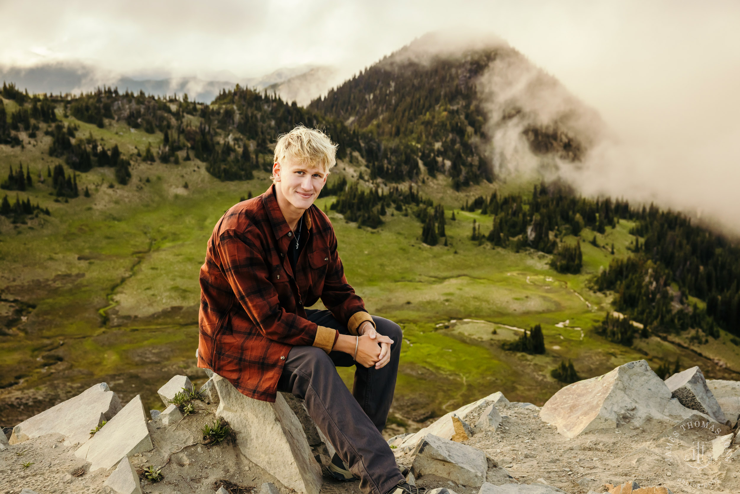Mount Rainier adventure High School Senior portrait session by Seattle senior portrait photographer James Thomas Long Photography