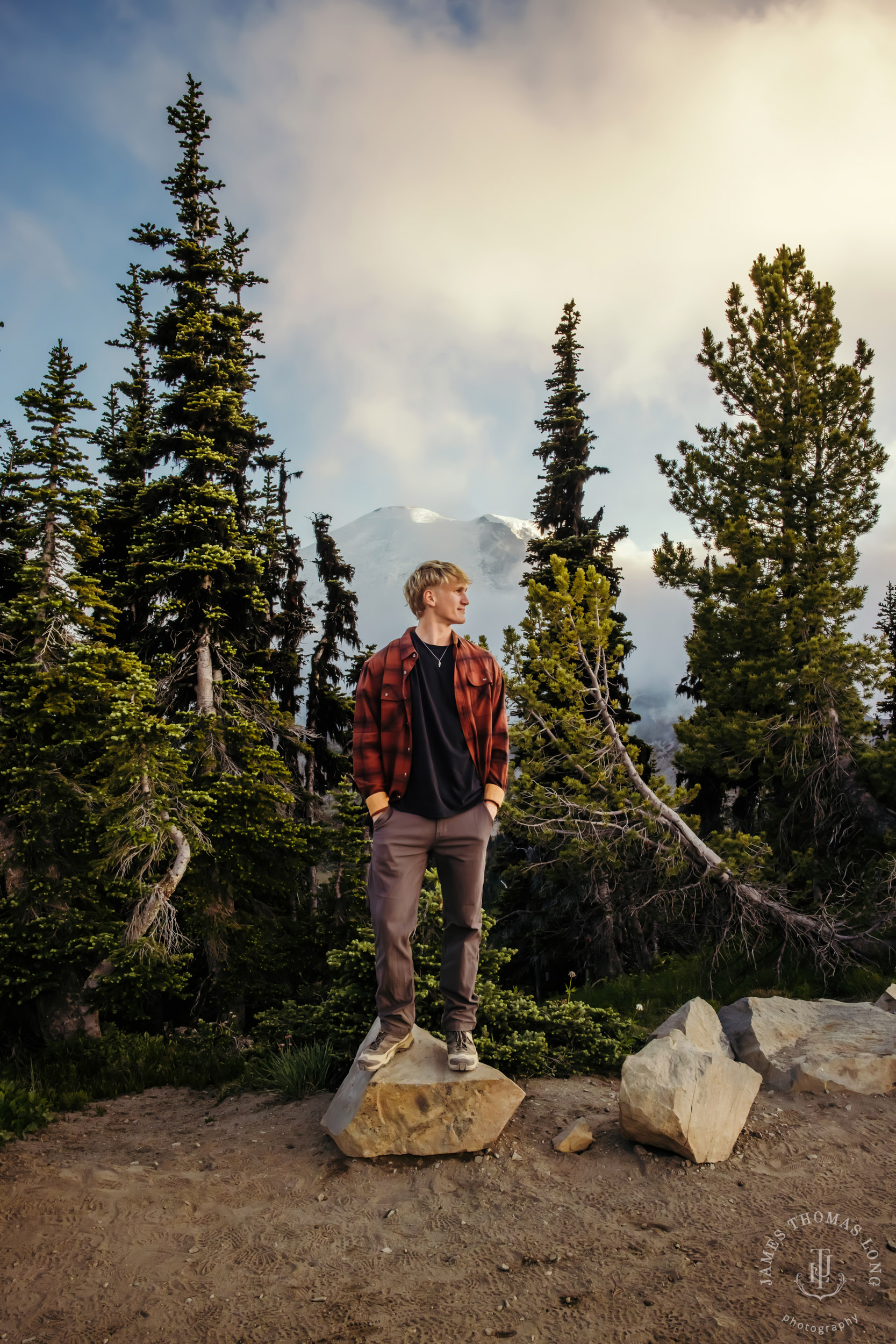 Mount Rainier adventure High School Senior portrait session by Seattle senior portrait photographer James Thomas Long Photography