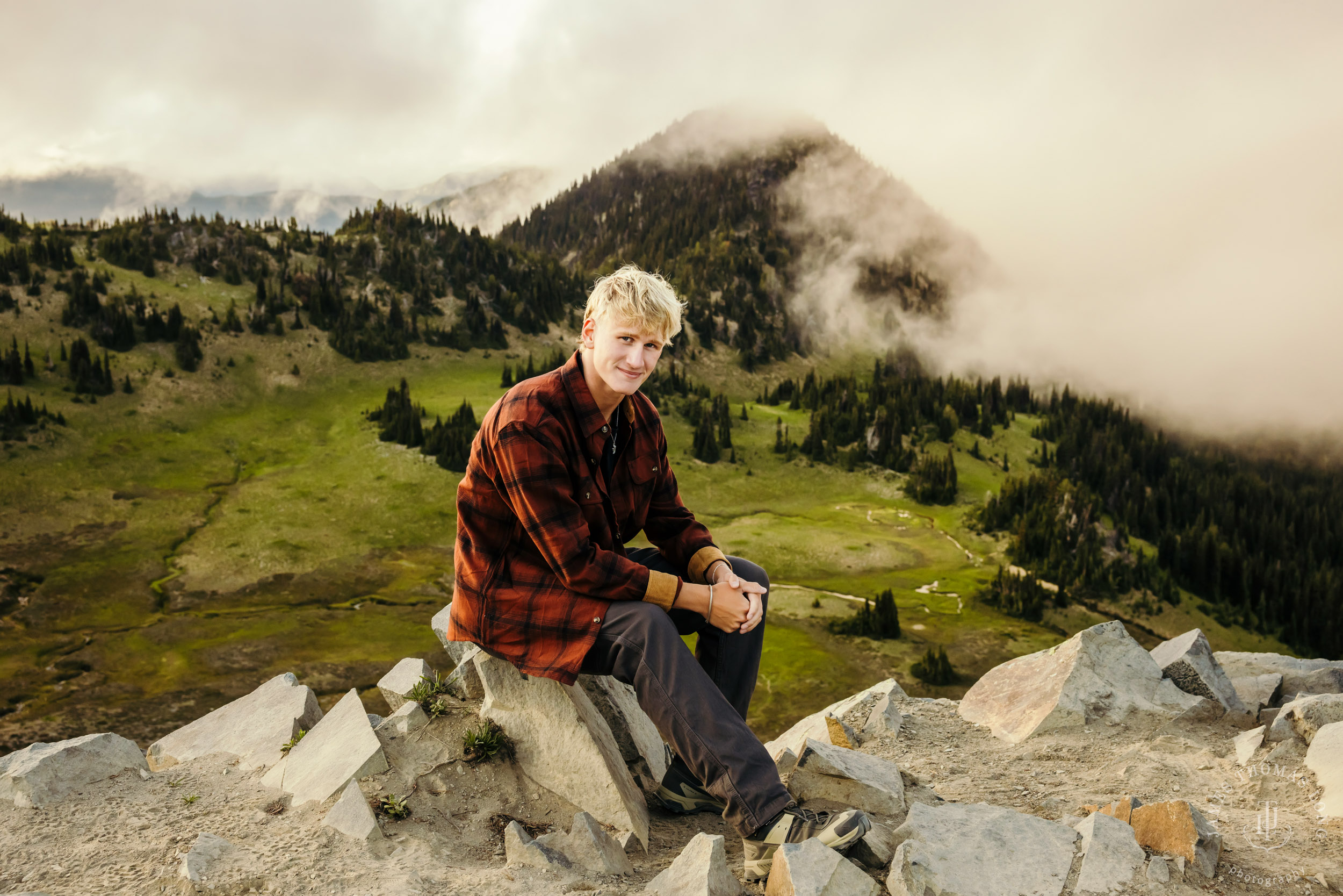 Mount Rainier adventure High School Senior portrait session by Seattle senior portrait photographer James Thomas Long Photography