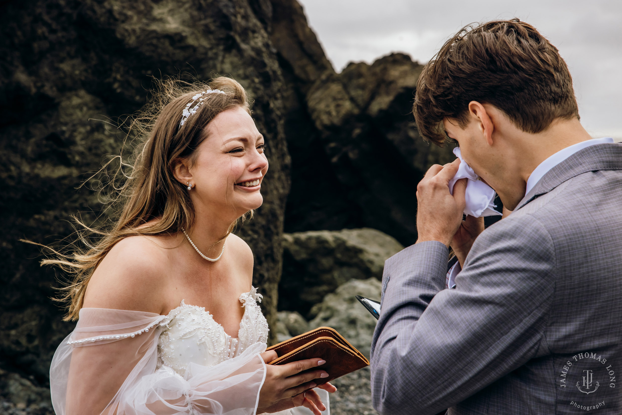Washington Coast elopement by Seattle adventure elopement photographer James Thomas Long Photography