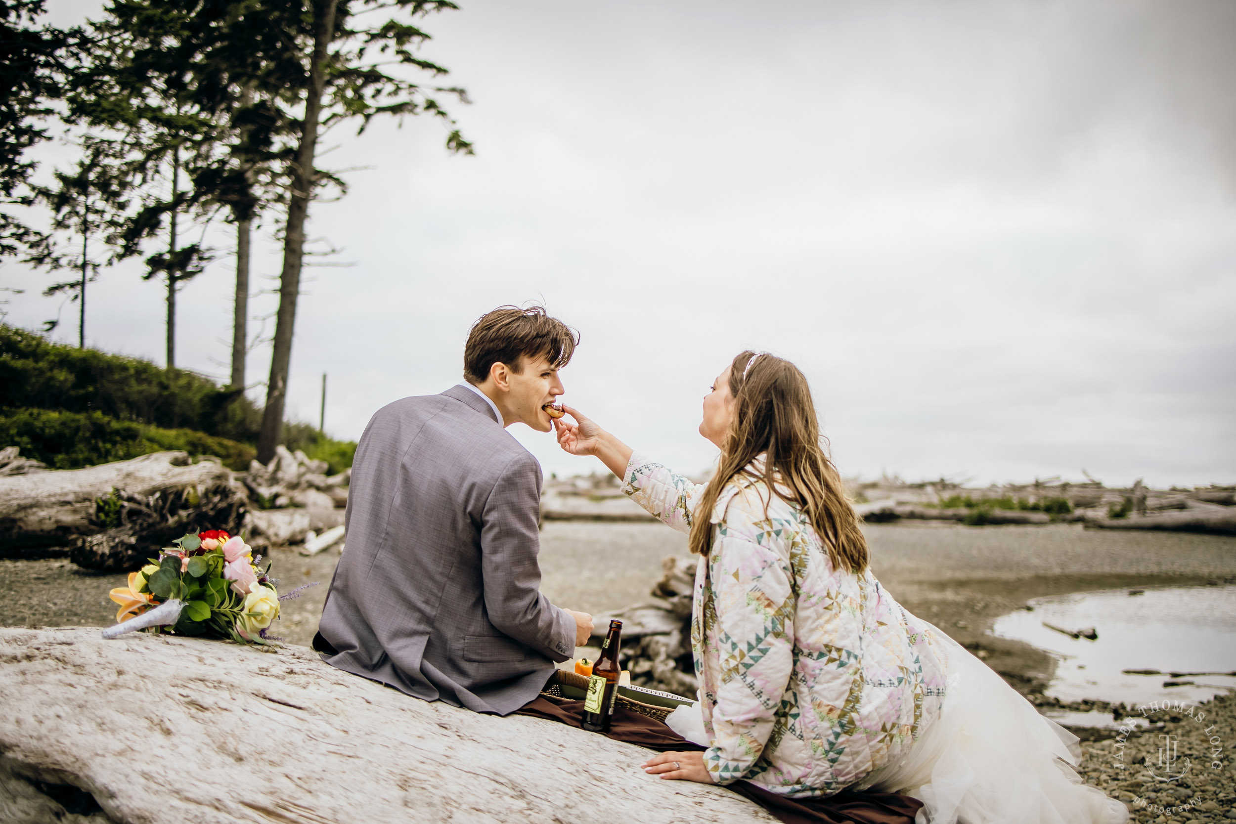 Washington Coast elopement by Seattle adventure elopement photographer James Thomas Long Photography