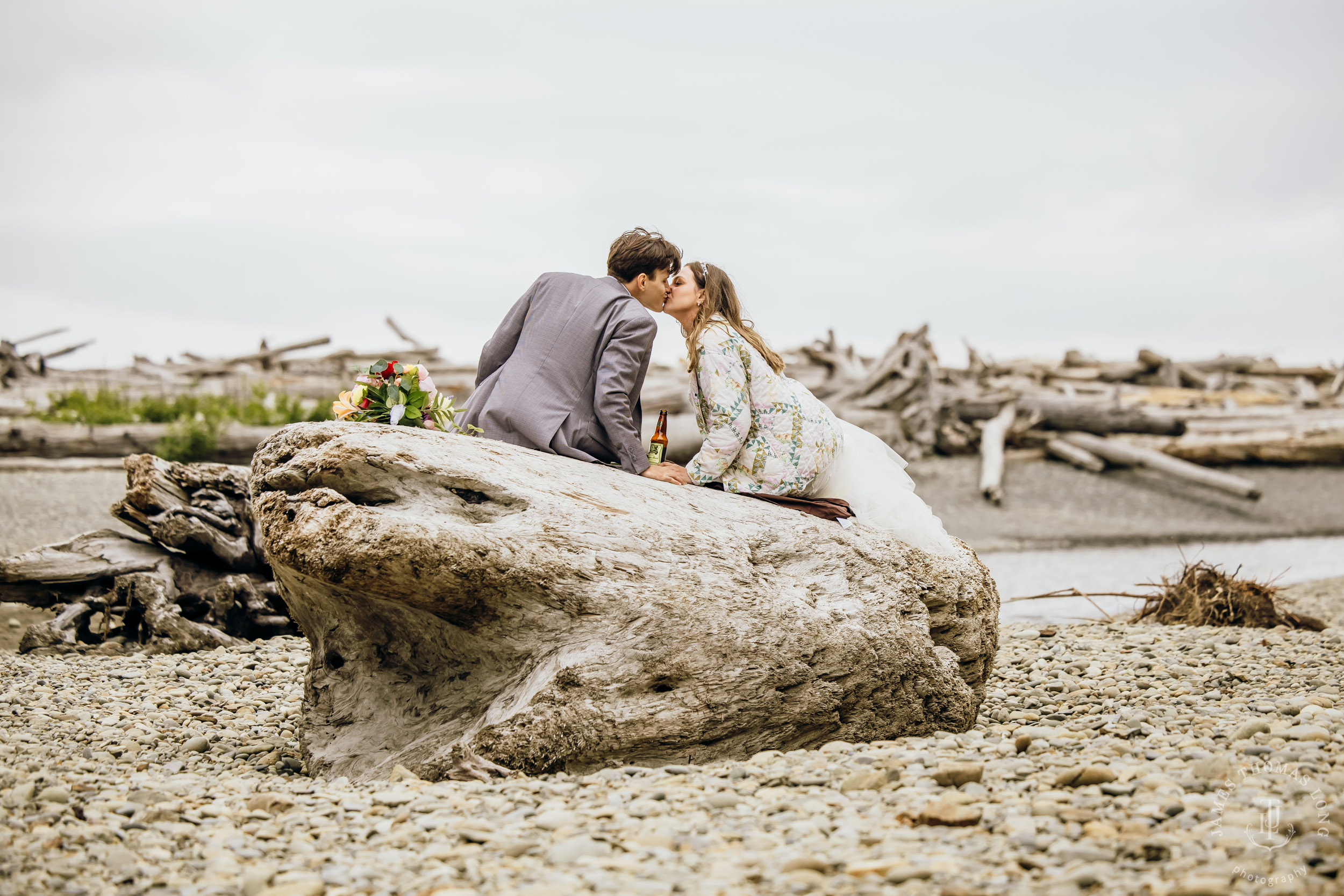Washington Coast elopement by Seattle adventure elopement photographer James Thomas Long Photography
