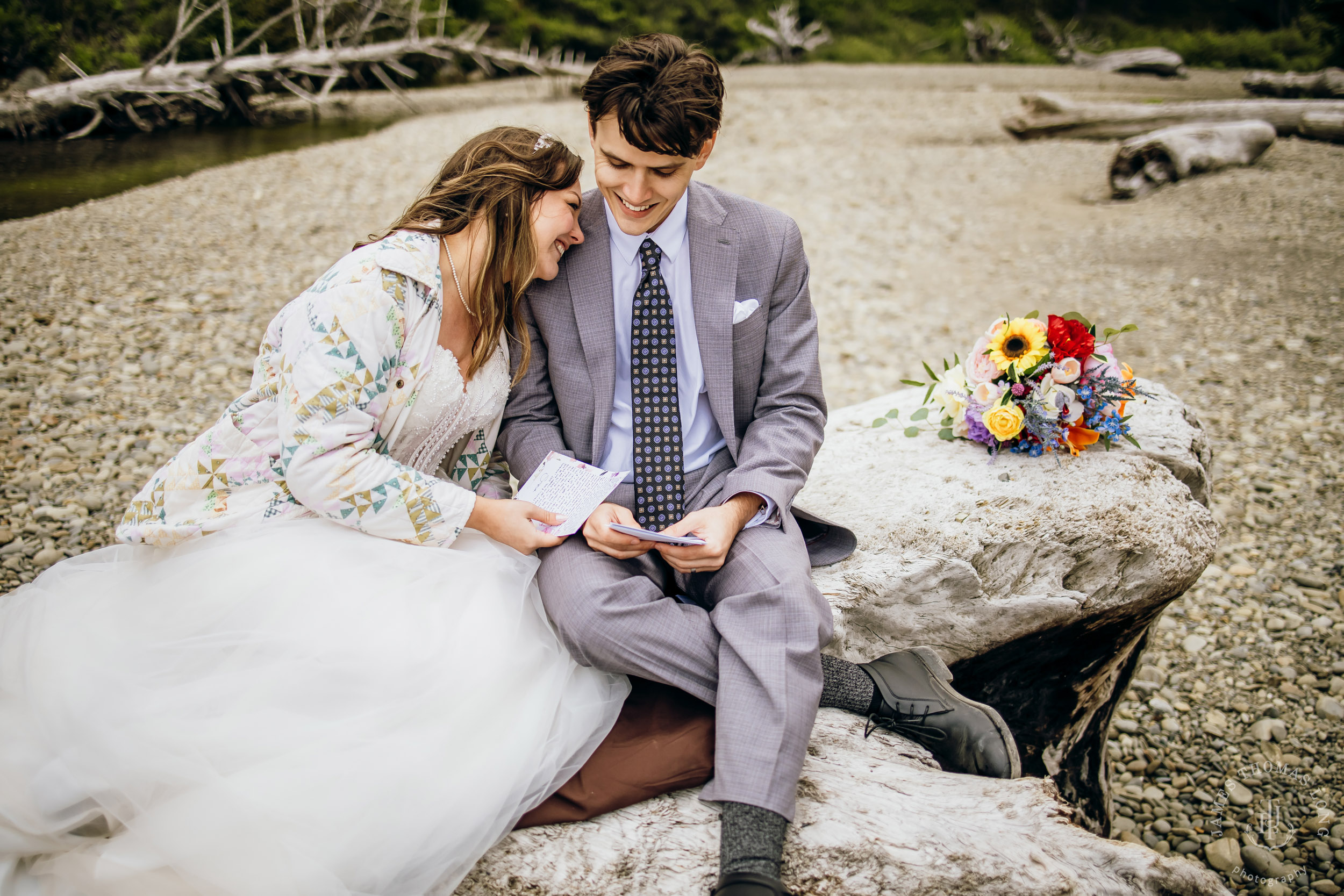 Washington Coast elopement by Seattle adventure elopement photographer James Thomas Long Photography