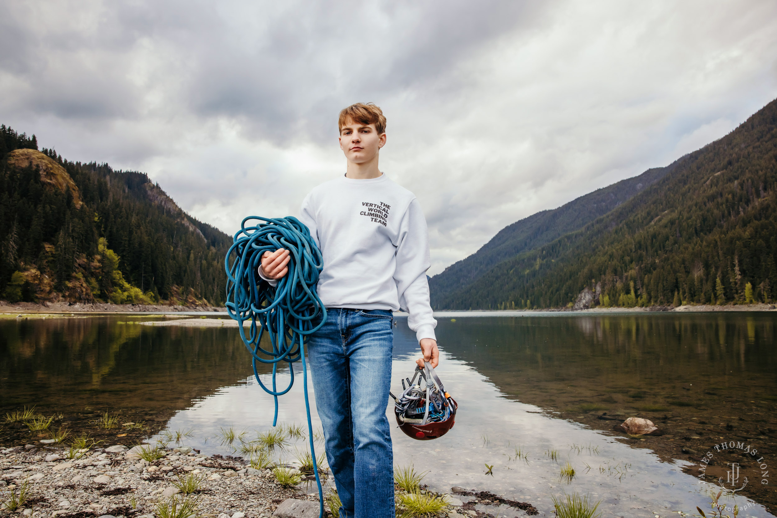 Cascade mountain adventure high school senior portrait session by Seattle senior photographer James Thomas Long Photography