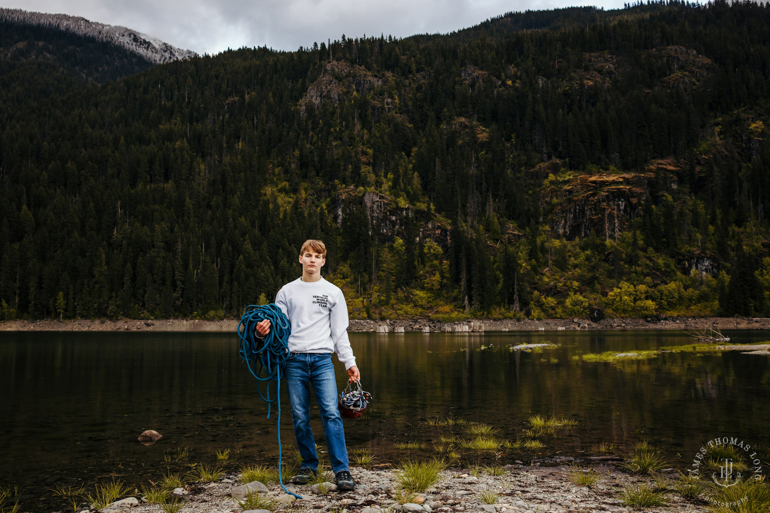 Cascade mountain adventure high school senior portrait session by Seattle senior photographer James Thomas Long Photography