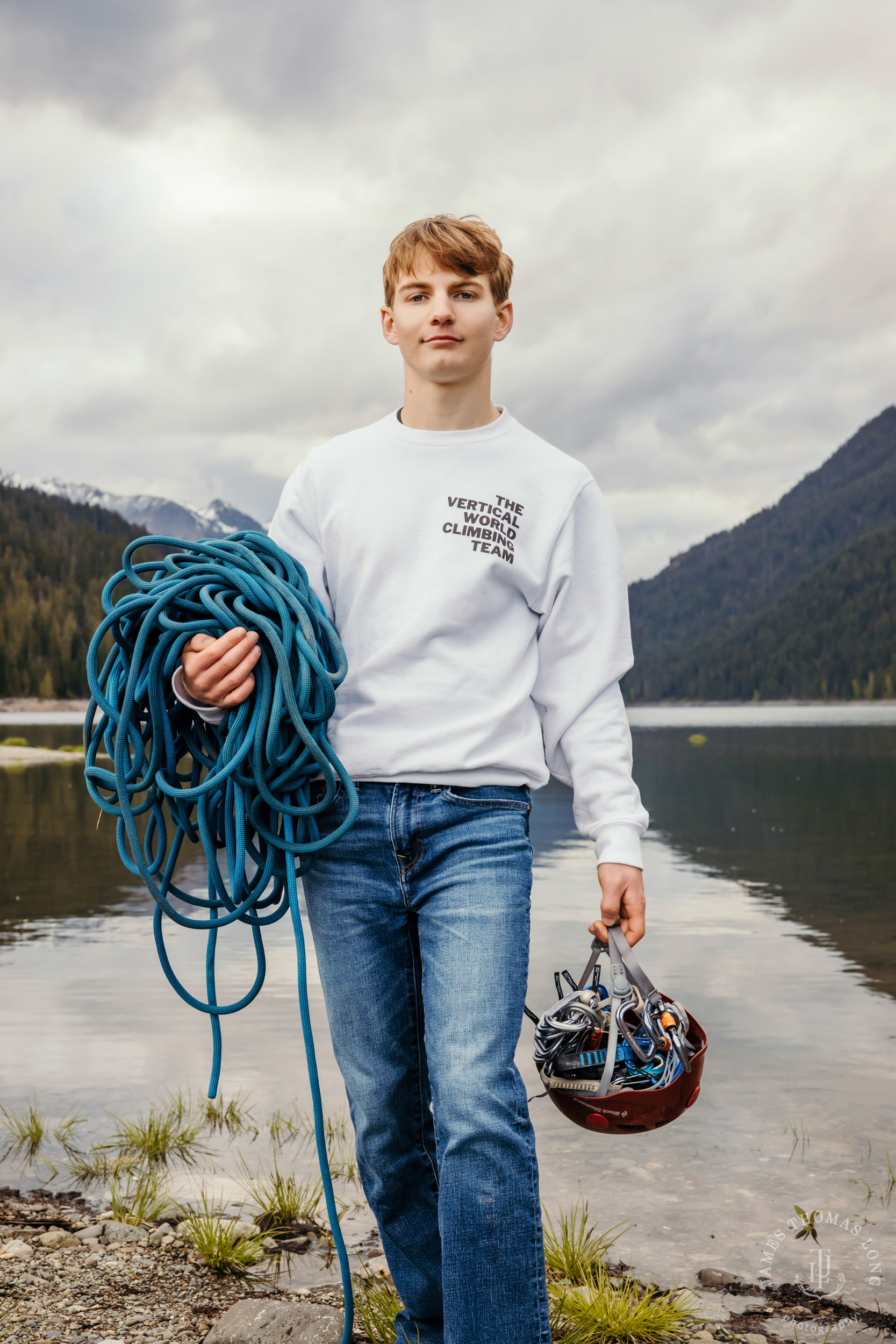 Cascade mountain adventure high school senior portrait session by Seattle senior photographer James Thomas Long Photography