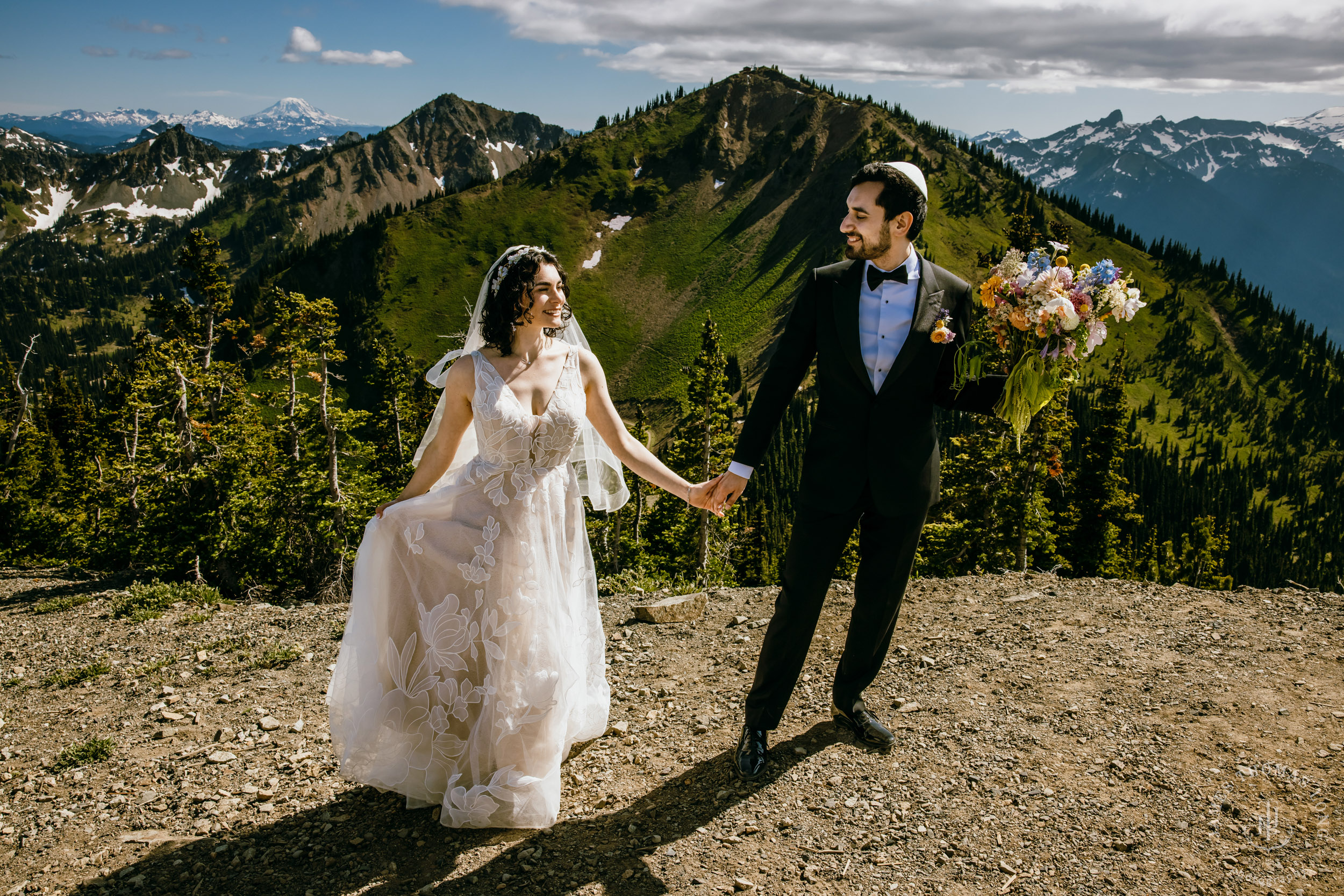 Crystal Mountain Jewish wedding by Seattle wedding photographer James Thomas Long Photography