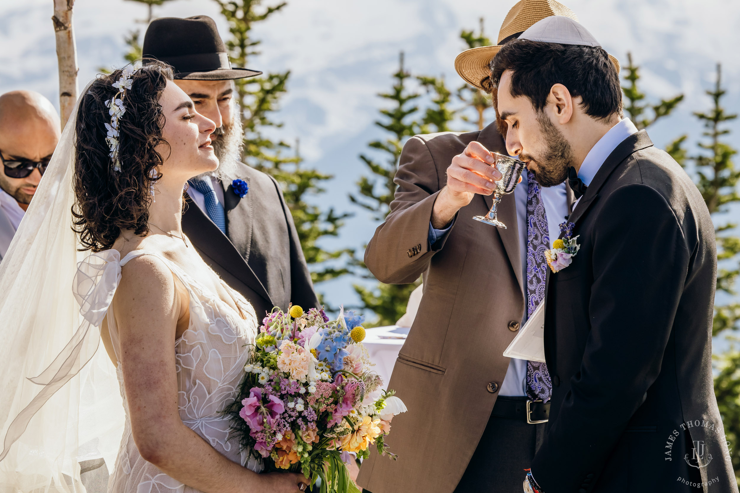 Crystal Mountain Jewish wedding by Seattle wedding photographer James Thomas Long Photography