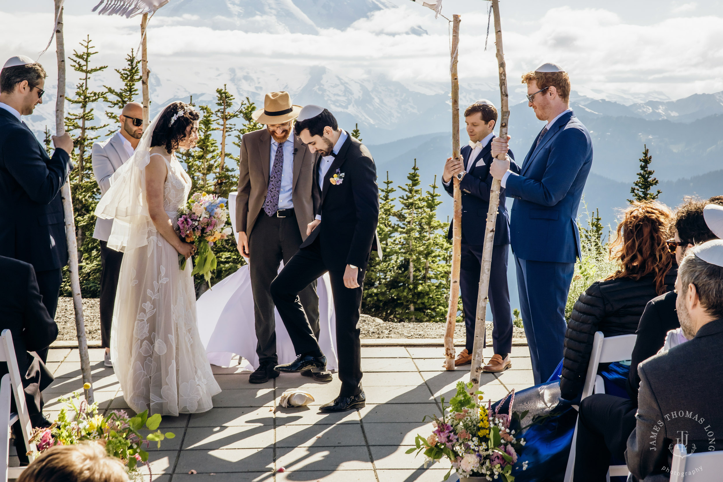 Crystal Mountain Jewish wedding by Seattle wedding photographer James Thomas Long Photography