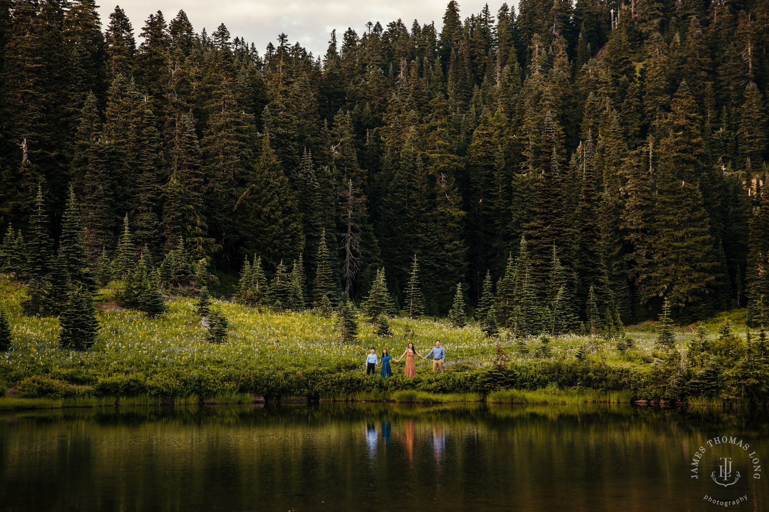 Mount Rainier family of four photography session by Seattle family photographer James Thomas Long Photography
