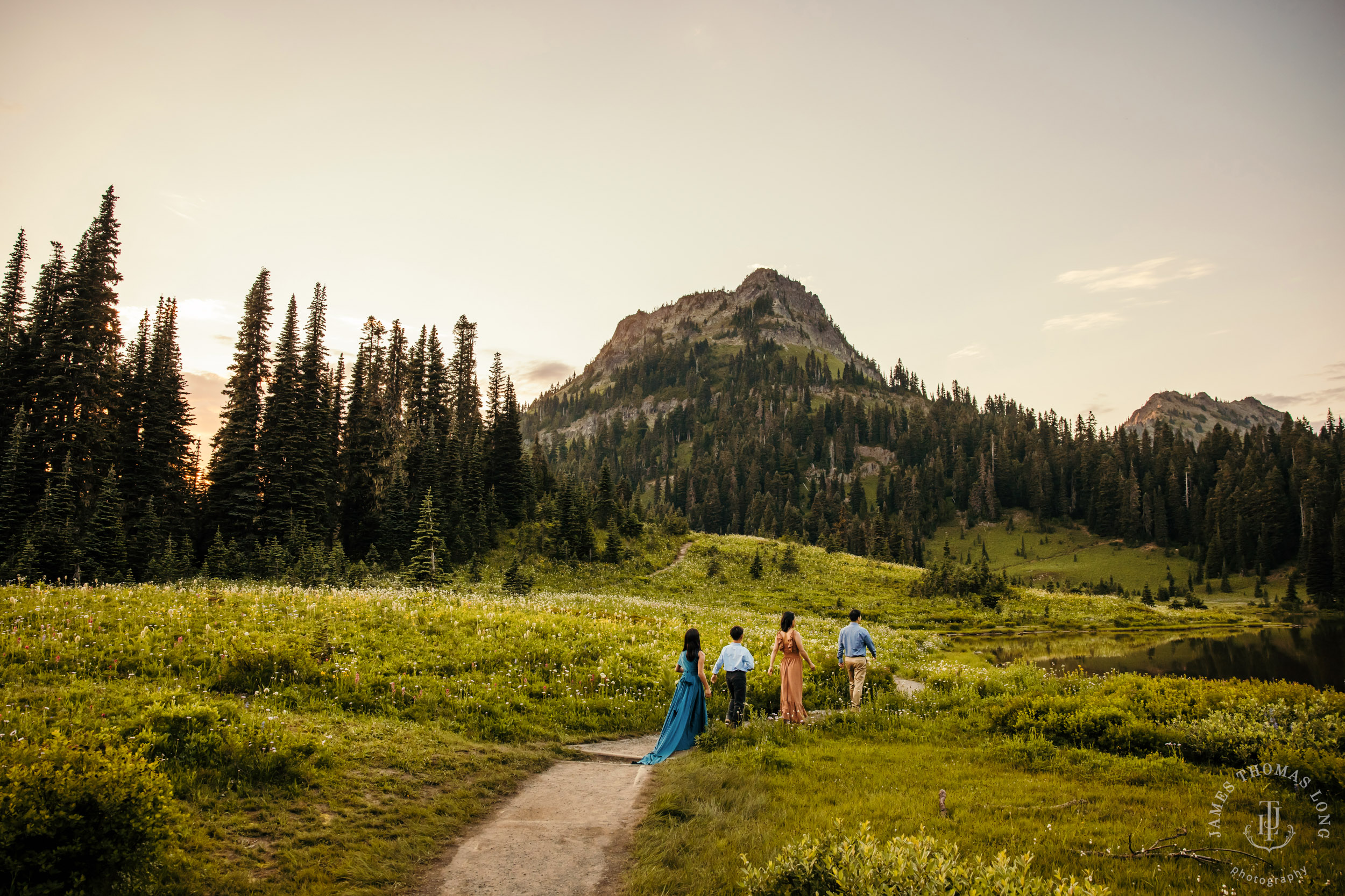Mount Rainier family of four photography session by Seattle family photographer James Thomas Long Photography