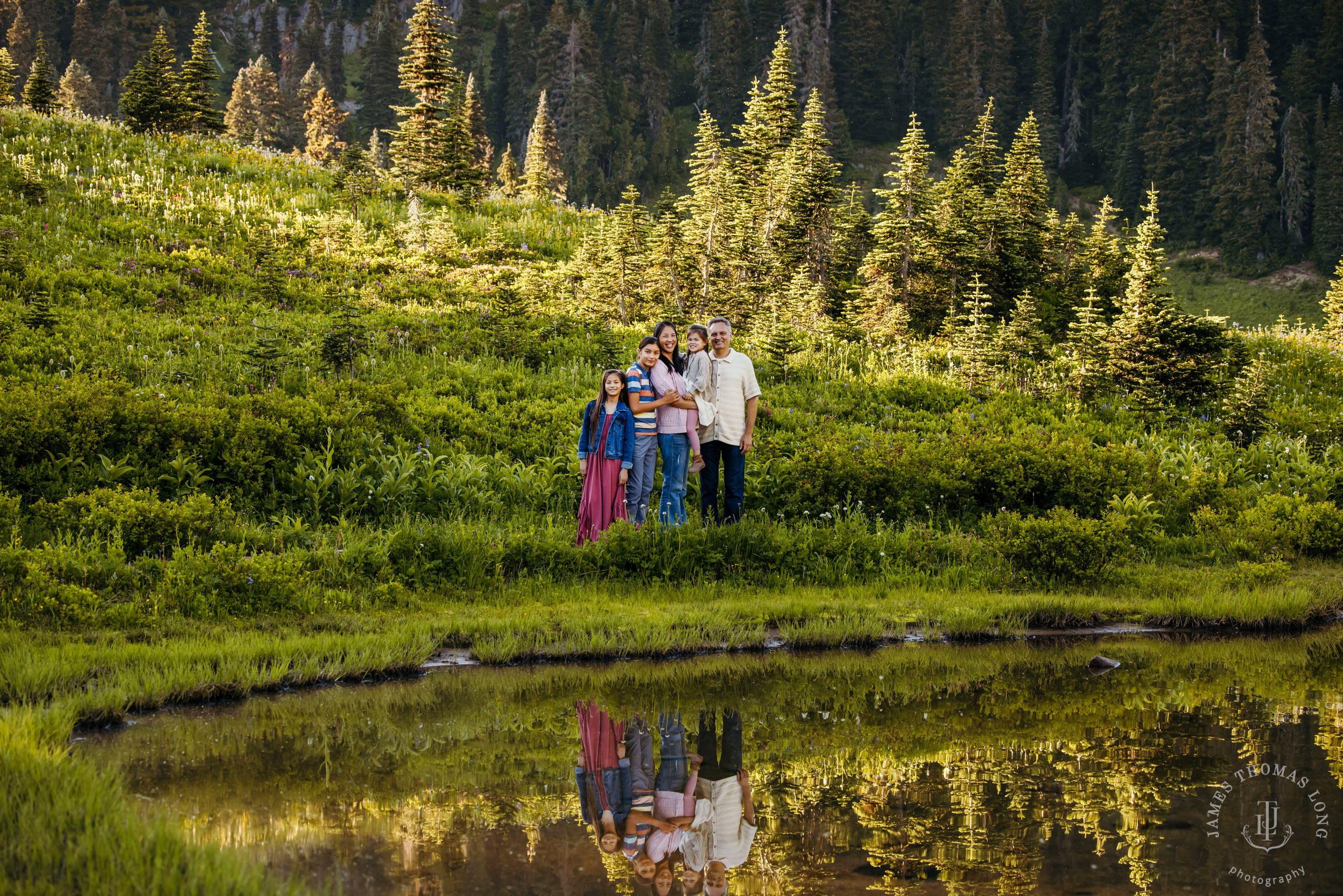 Mount Rainier family of five photography session by Seattle family photographer James Thomas Long Photography