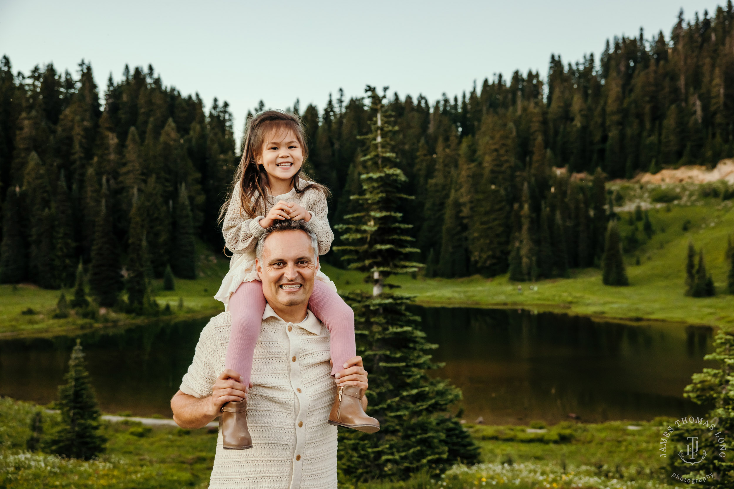 Mount Rainier family of five photography session by Seattle family photographer James Thomas Long Photography