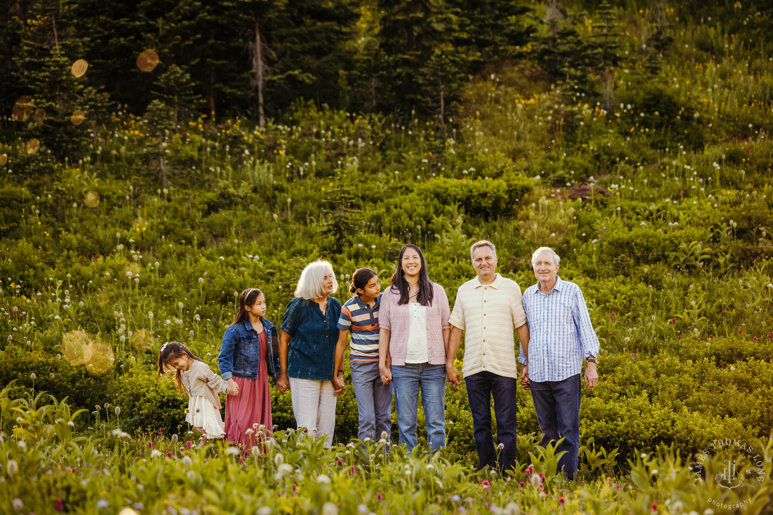 Mount Rainier family of five photography session by Seattle family photographer James Thomas Long Photography