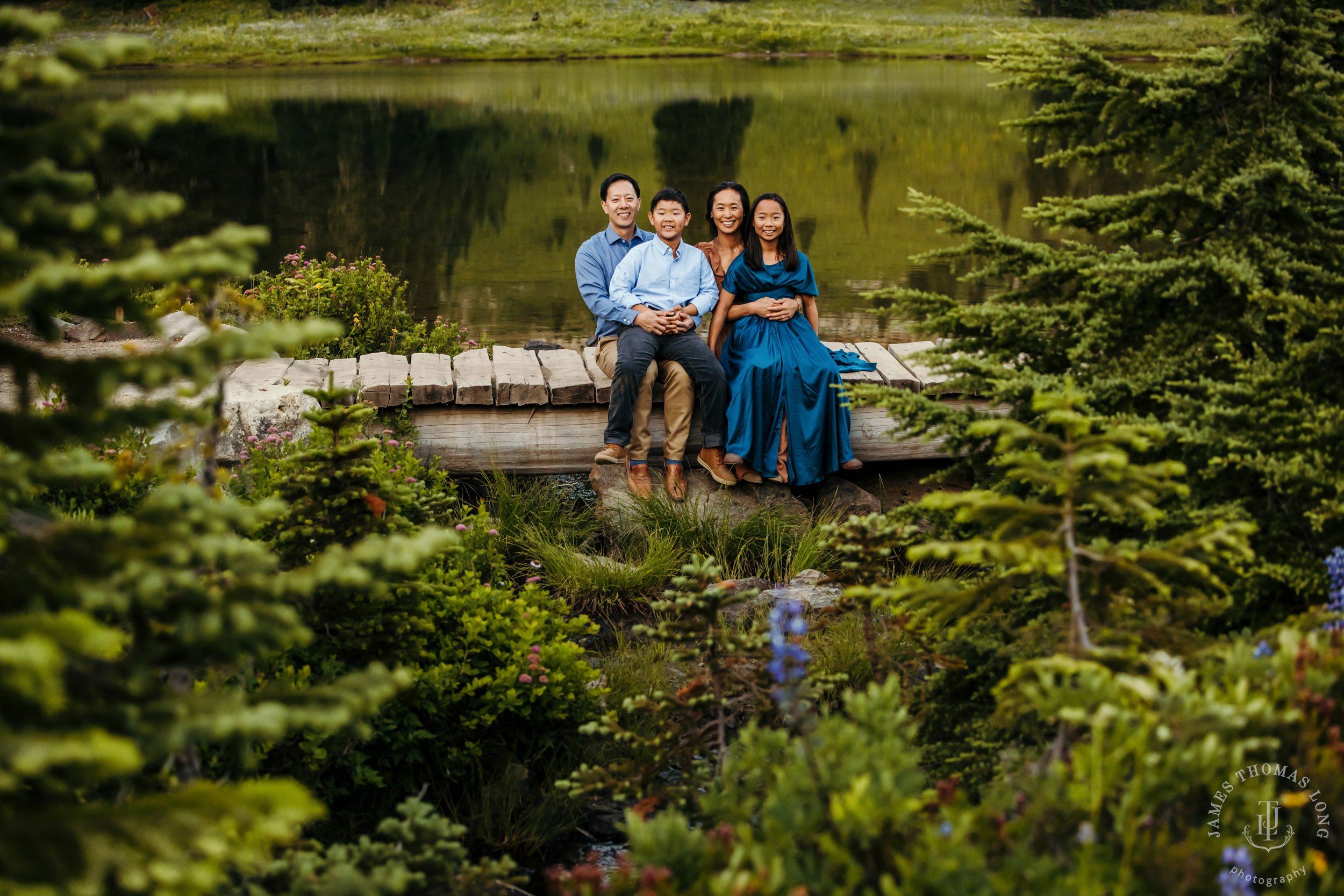 Mount Rainier family of four photography session by Seattle family photographer James Thomas Long Photography