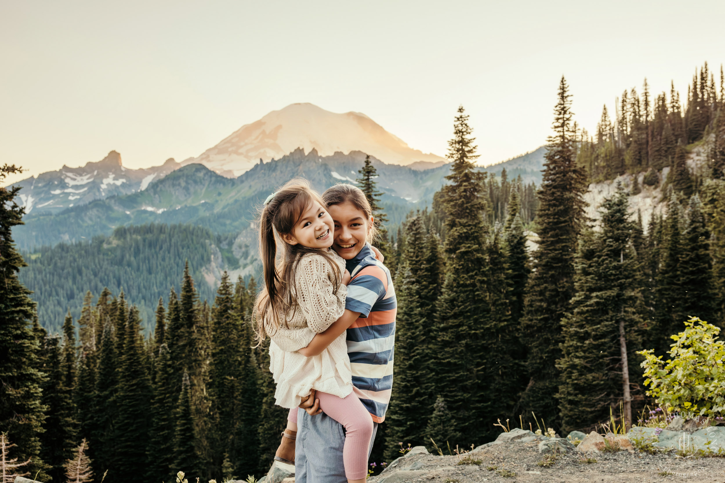 Mount Rainier family of five photography session by Seattle family photographer James Thomas Long Photography