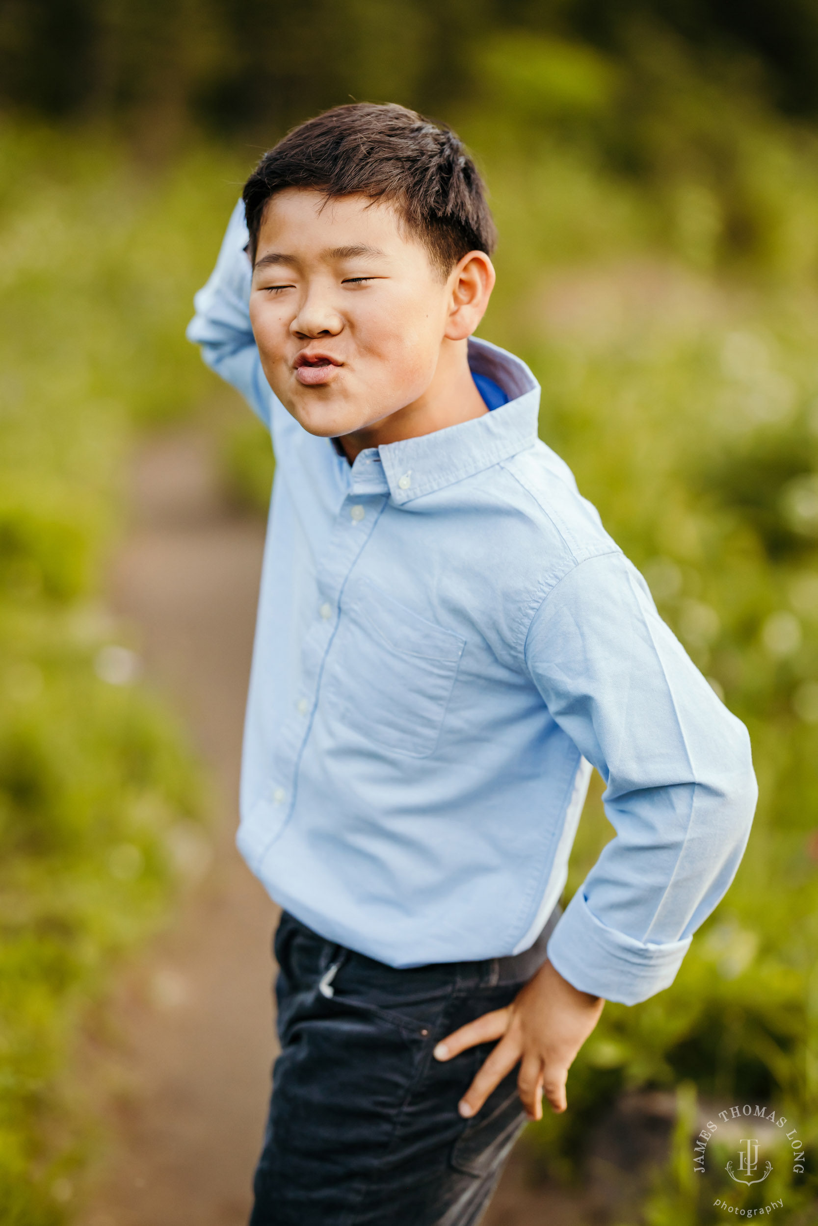 Mount Rainier family of four photography session by Seattle family photographer James Thomas Long Photography