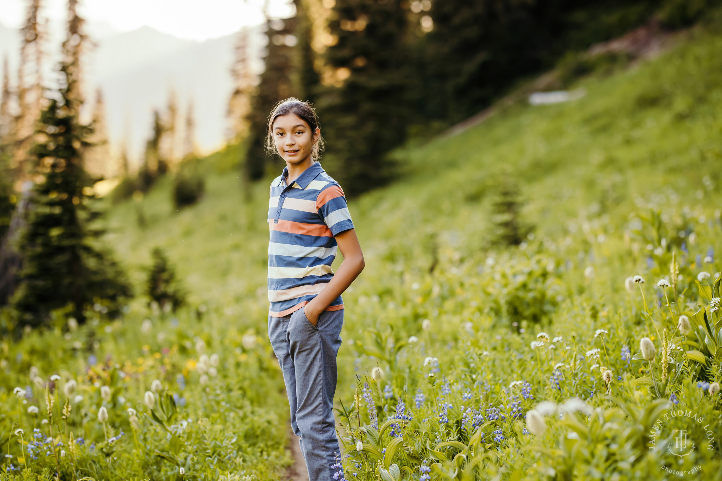 Mount Rainier family of five photography session by Seattle family photographer James Thomas Long Photography