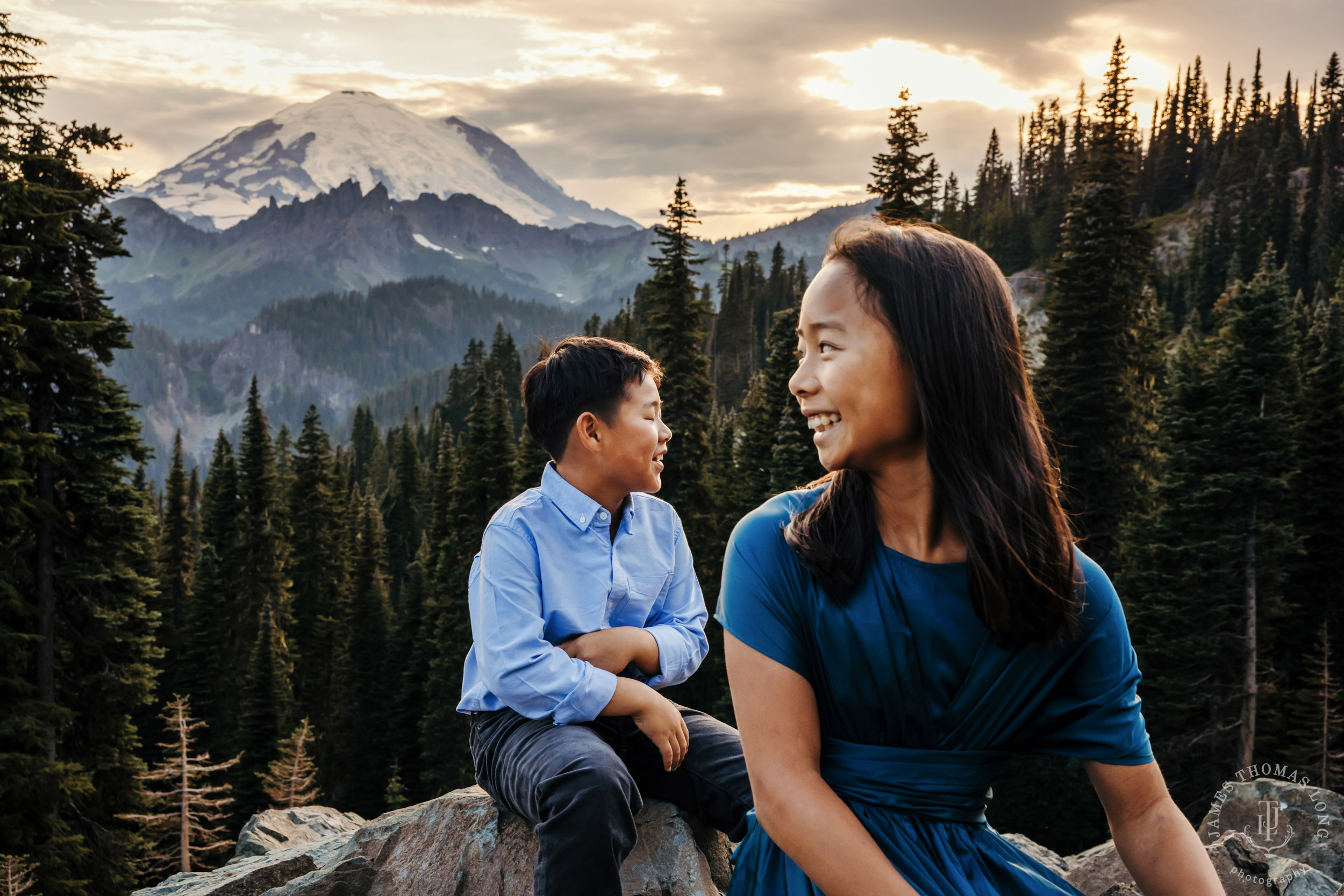 Mount Rainier family of four photography session by Seattle family photographer James Thomas Long Photography