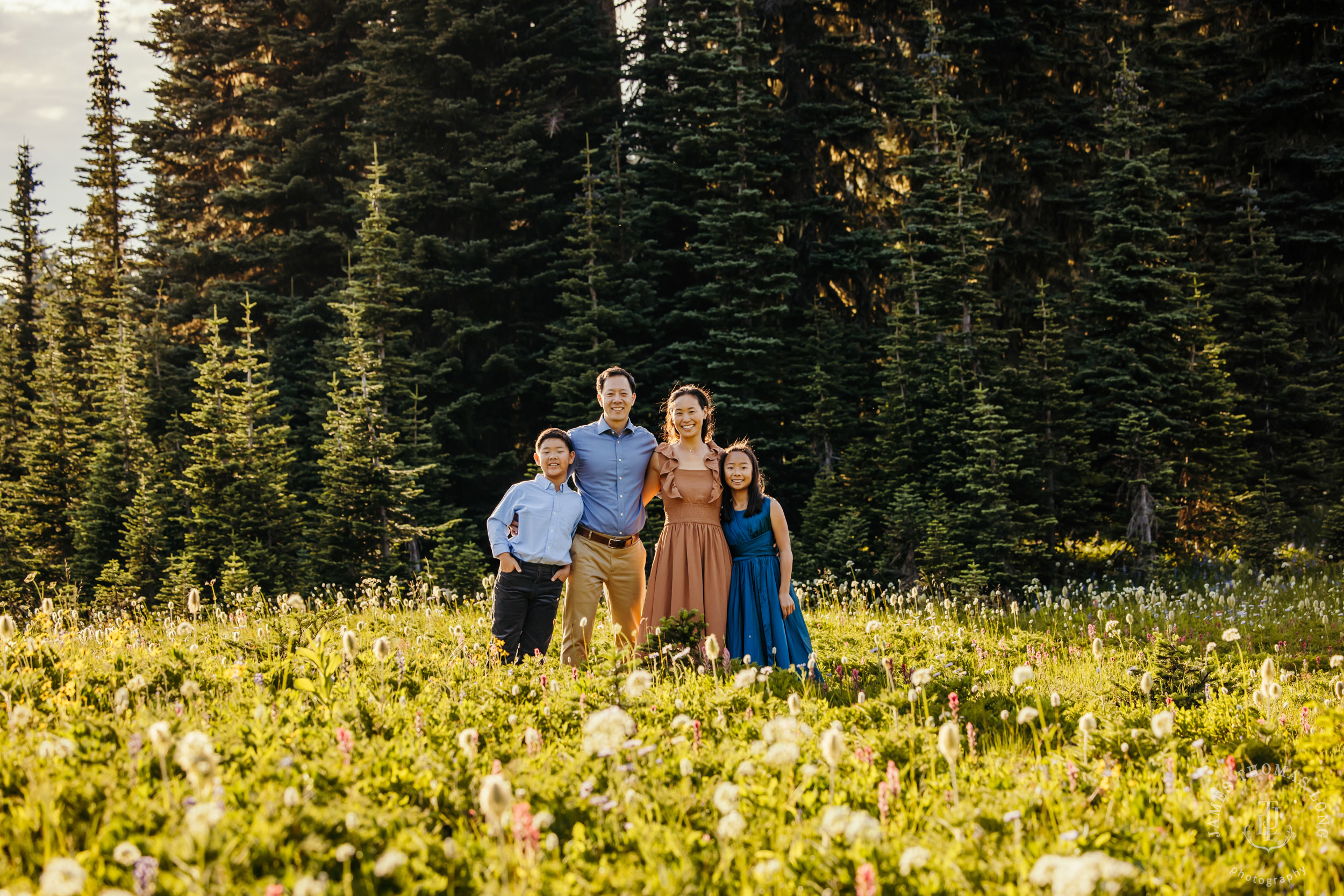 Mount Rainier family of four photography session by Seattle family photographer James Thomas Long Photography