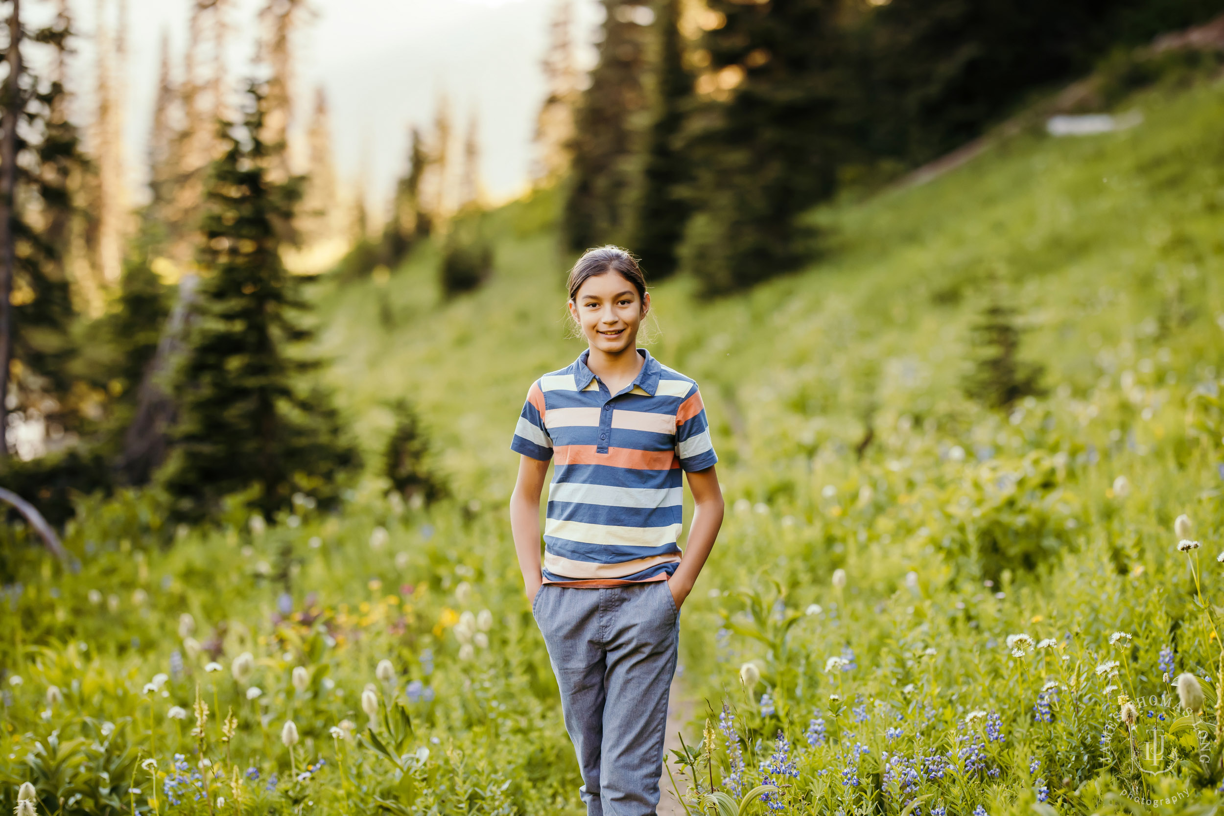 Mount Rainier family of five photography session by Seattle family photographer James Thomas Long Photography