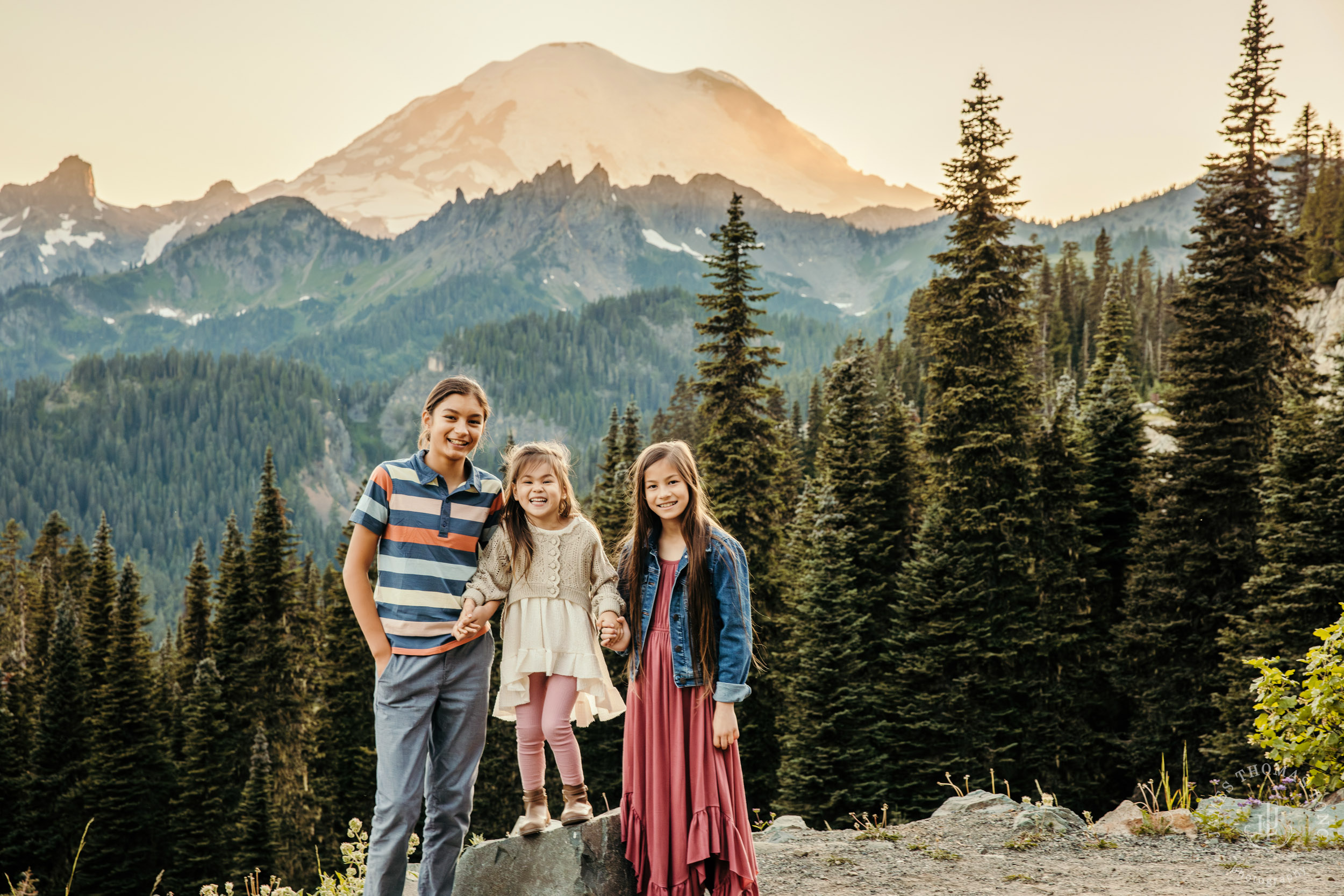 Mount Rainier family of five photography session by Seattle family photographer James Thomas Long Photography
