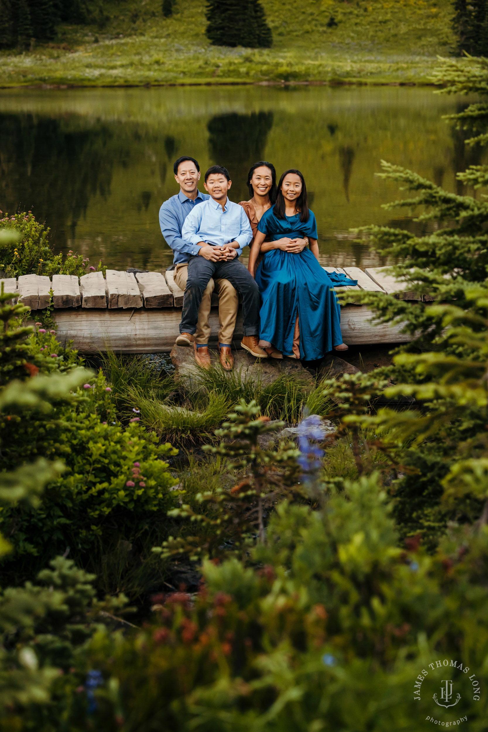 Mount Rainier family of four photography session by Seattle family photographer James Thomas Long Photography