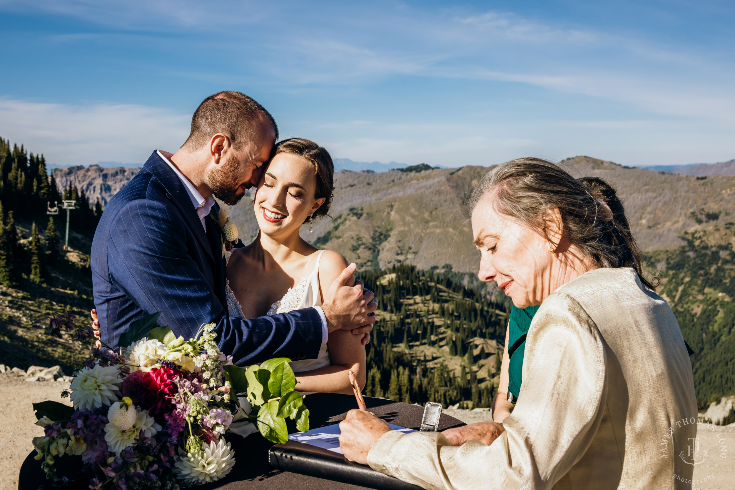 Crystal Mountain wedding by Seattle wedding photographer James Thomas Long Photography