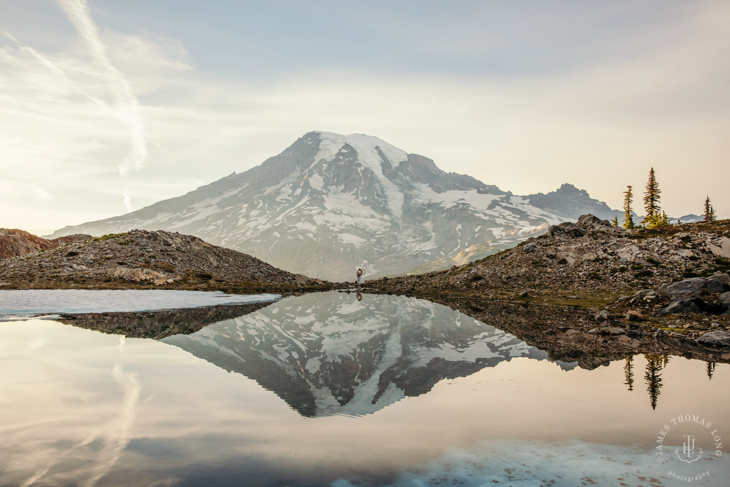 Mount Rainier adventure post-wedding by Seattle adventure wedding photographer James Thomas Long Photography