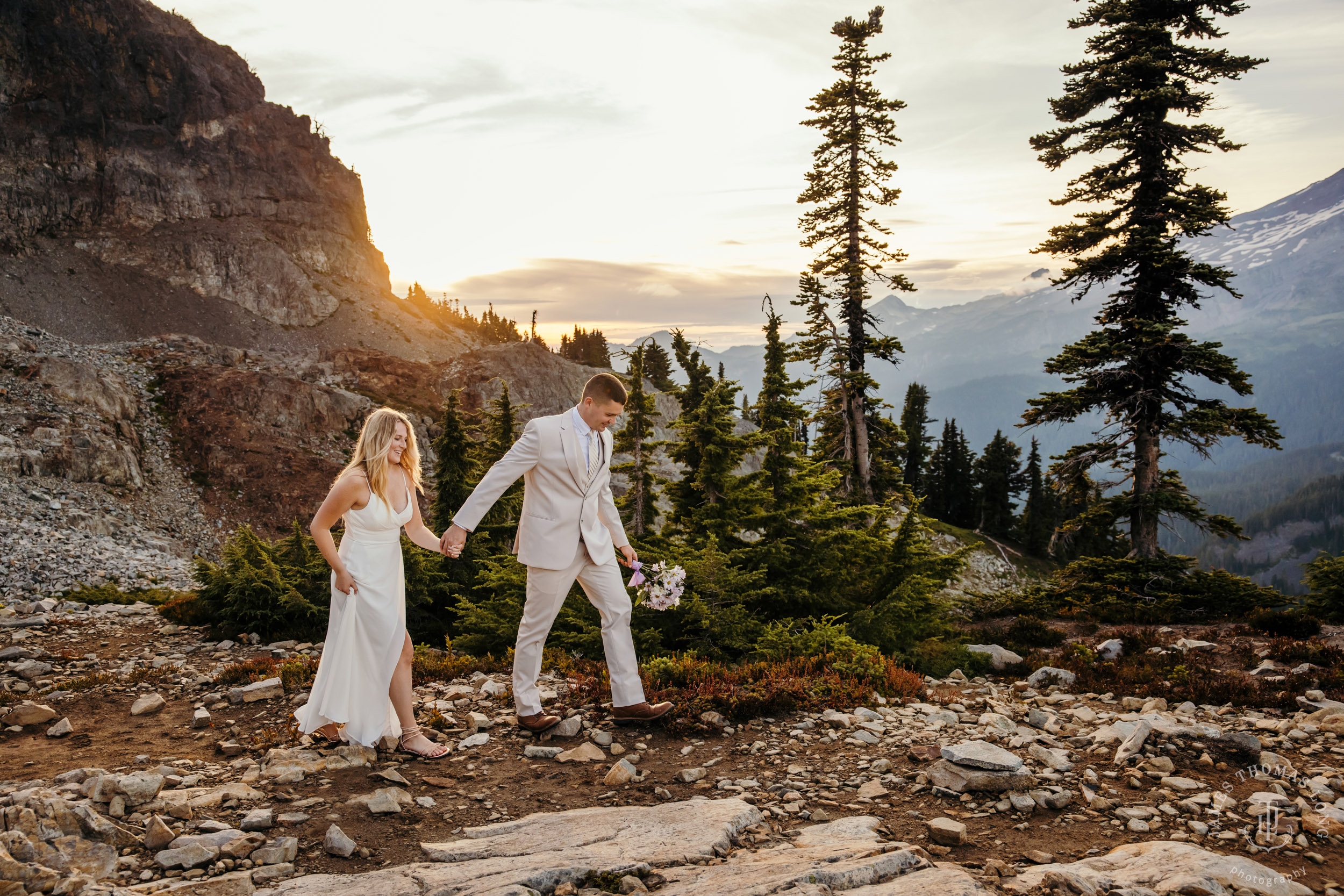 Mount Rainier adventure post-wedding by Seattle adventure wedding photographer James Thomas Long Photography