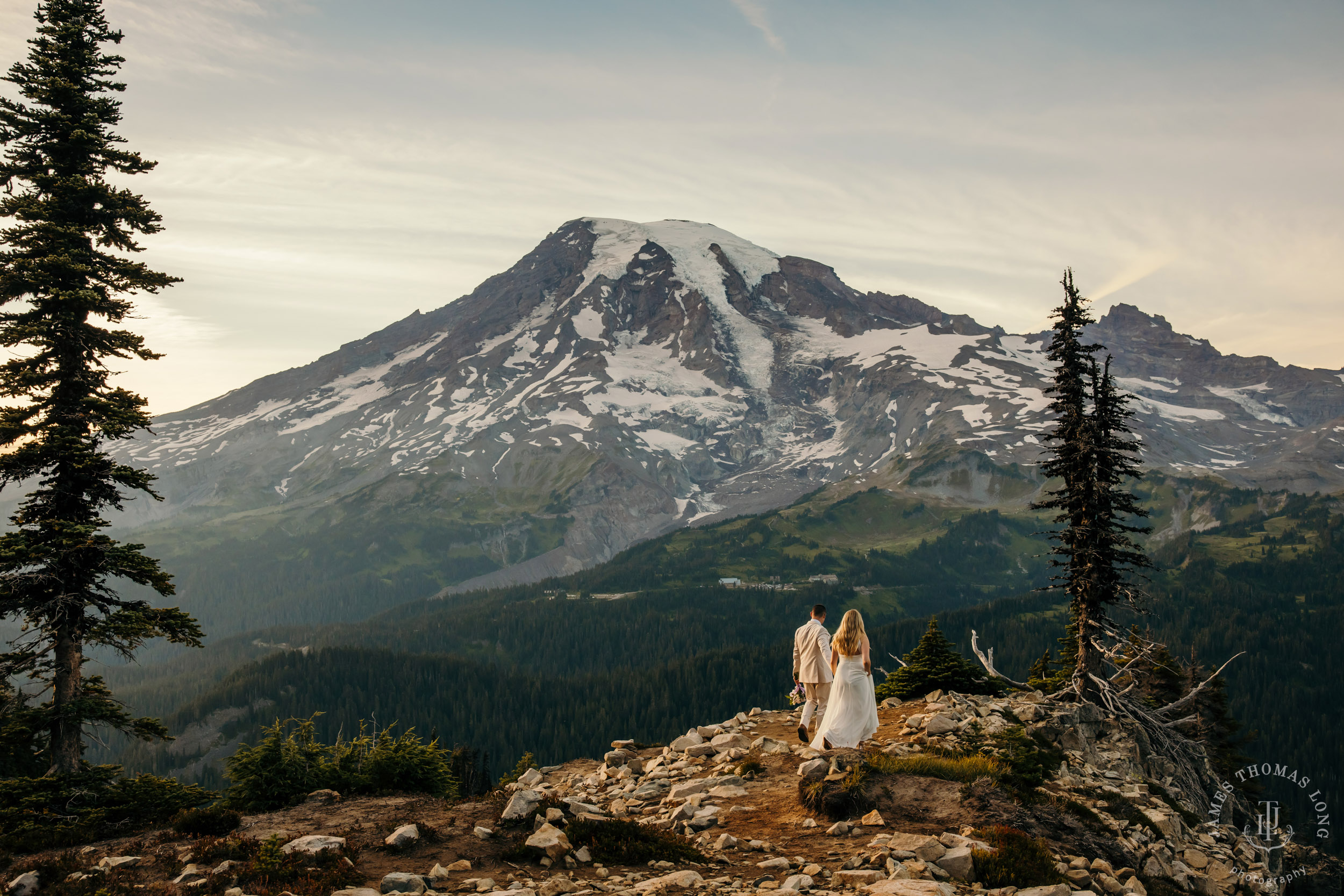 Mount Rainier adventure post-wedding by Seattle adventure wedding photographer James Thomas Long Photography