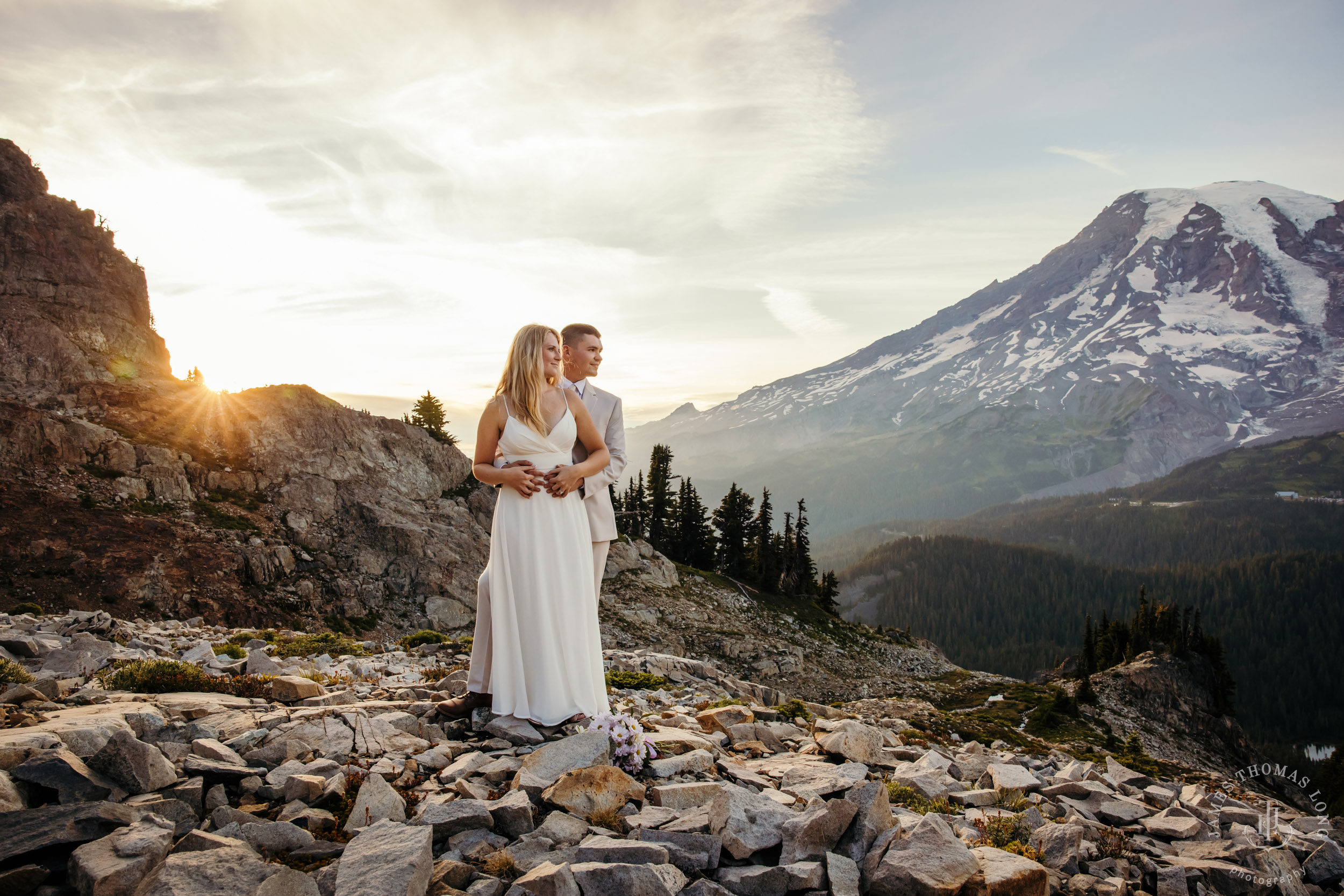 Mount Rainier adventure post-wedding by Seattle adventure wedding photographer James Thomas Long Photography