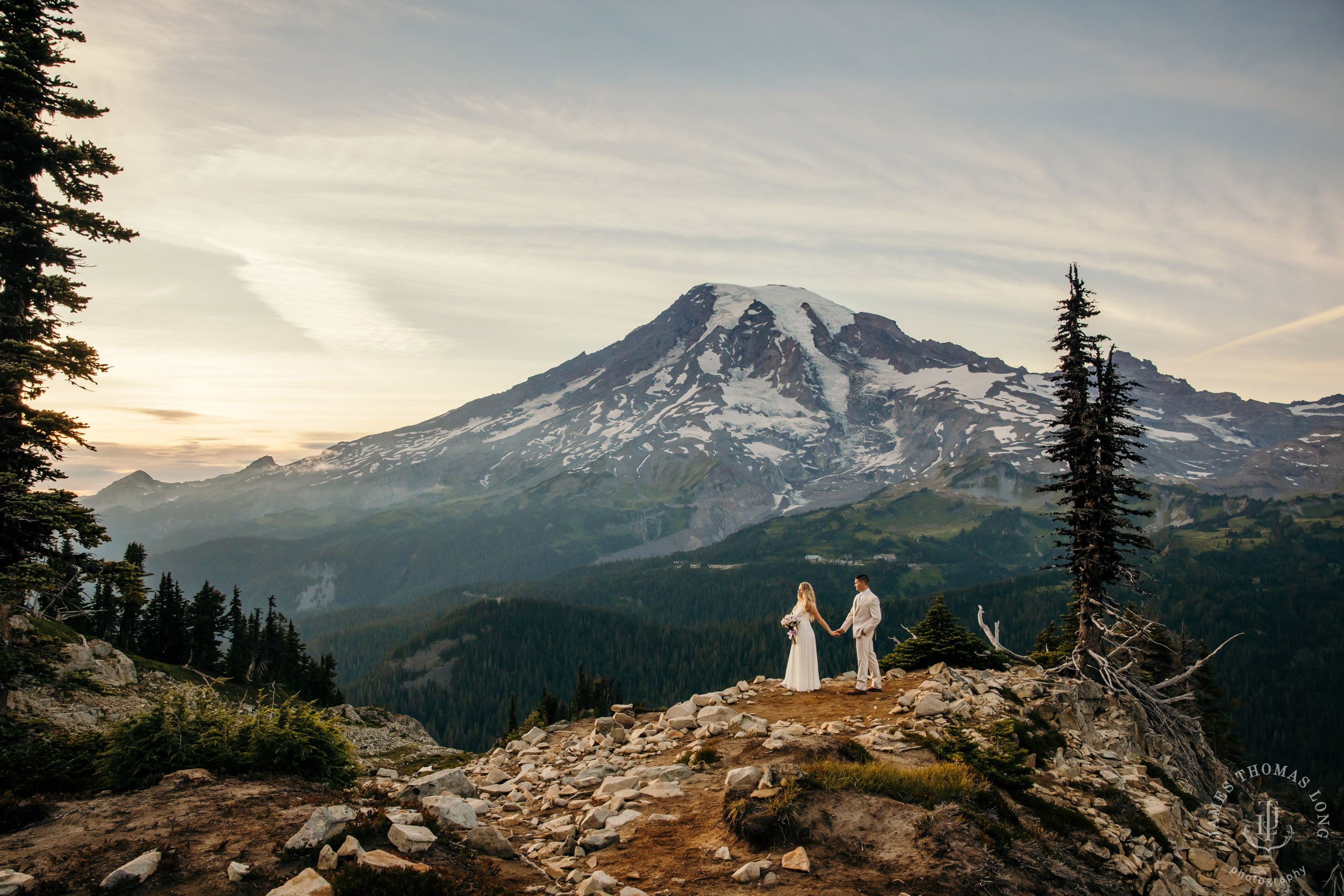 Mount Rainier adventure post-wedding by Seattle adventure wedding photographer James Thomas Long Photography