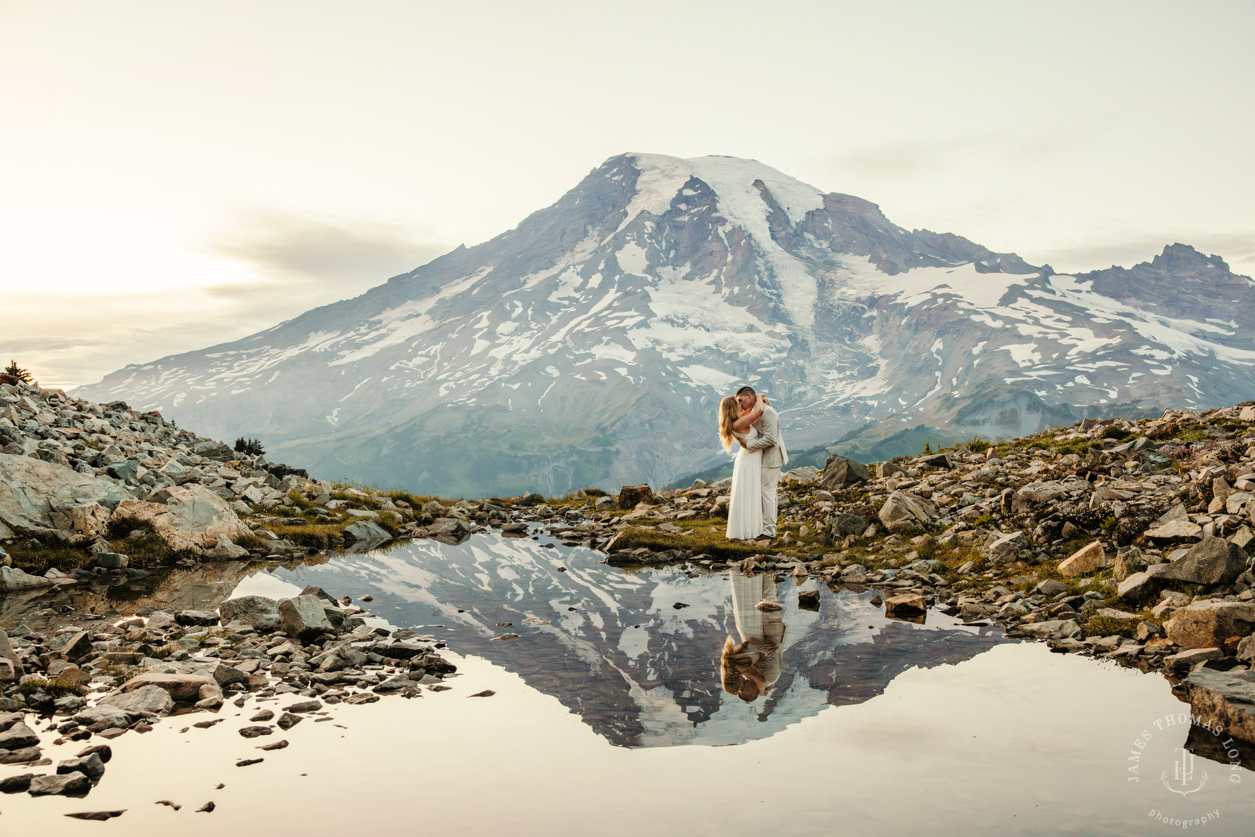 Mount Rainier adventure post-wedding by Seattle adventure wedding photographer James Thomas Long Photography