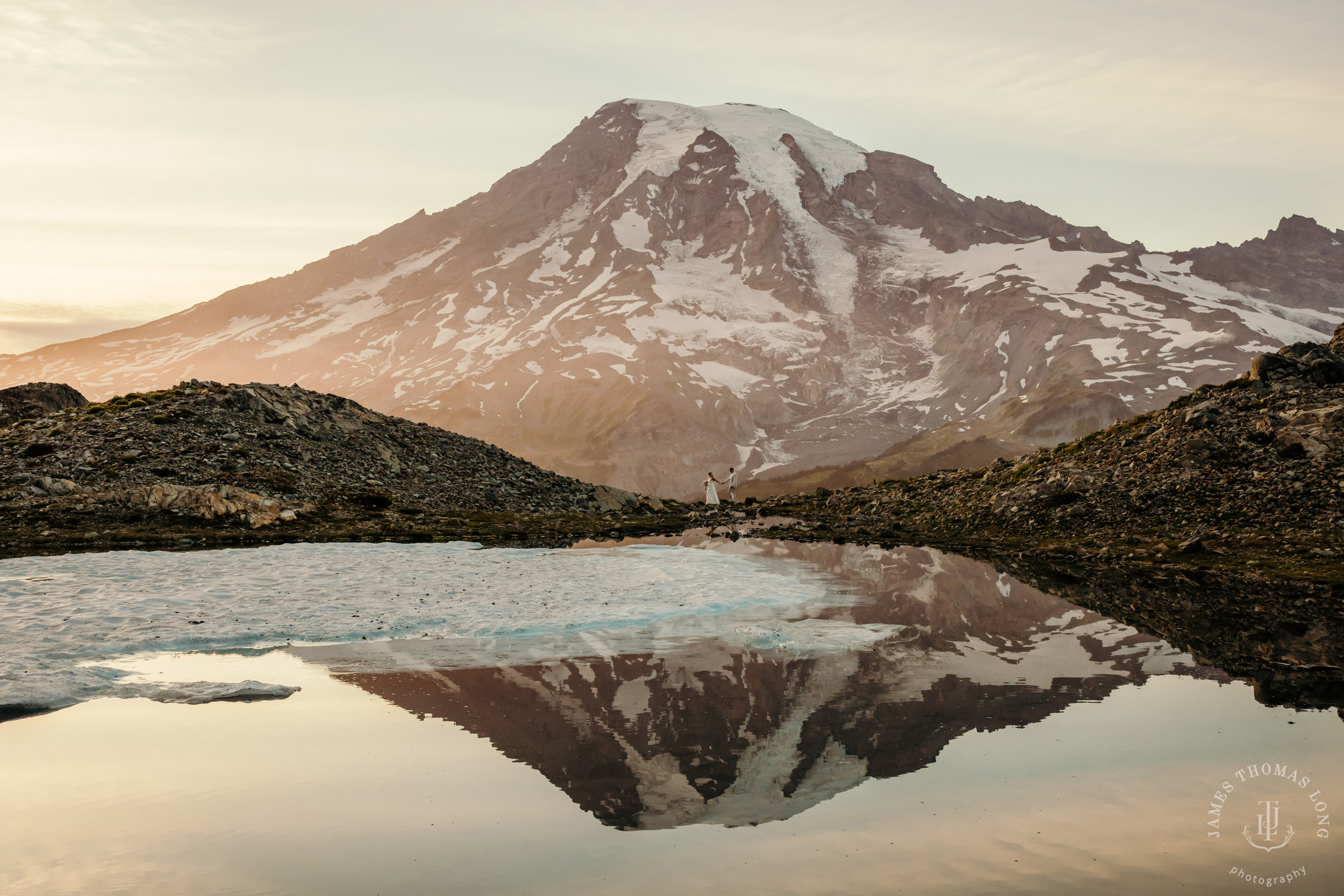 Mount Rainier adventure post-wedding by Seattle adventure wedding photographer James Thomas Long Photography