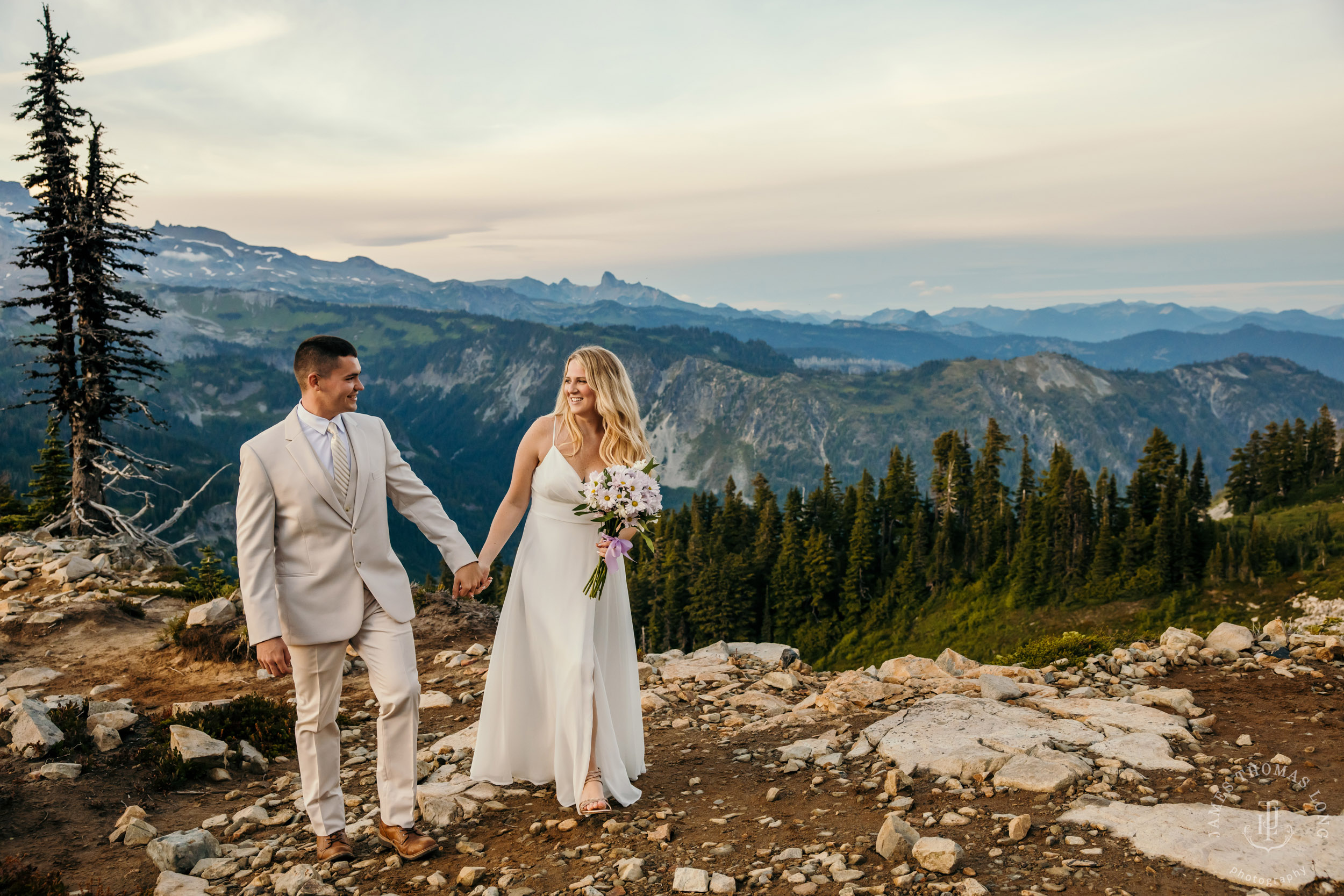 Mount Rainier adventure post-wedding by Seattle adventure wedding photographer James Thomas Long Photography