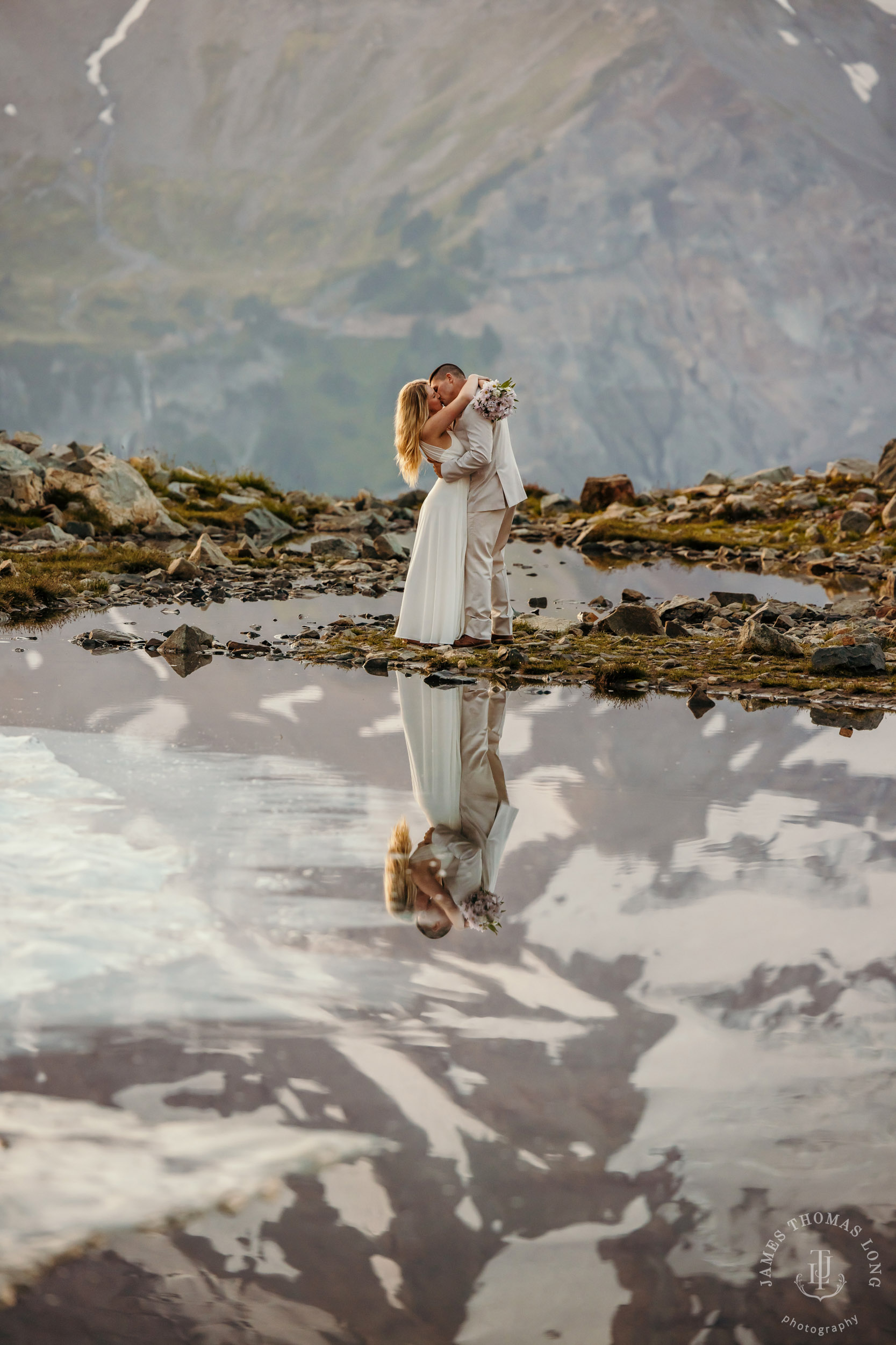 Mount Rainier adventure post-wedding by Seattle adventure wedding photographer James Thomas Long Photography