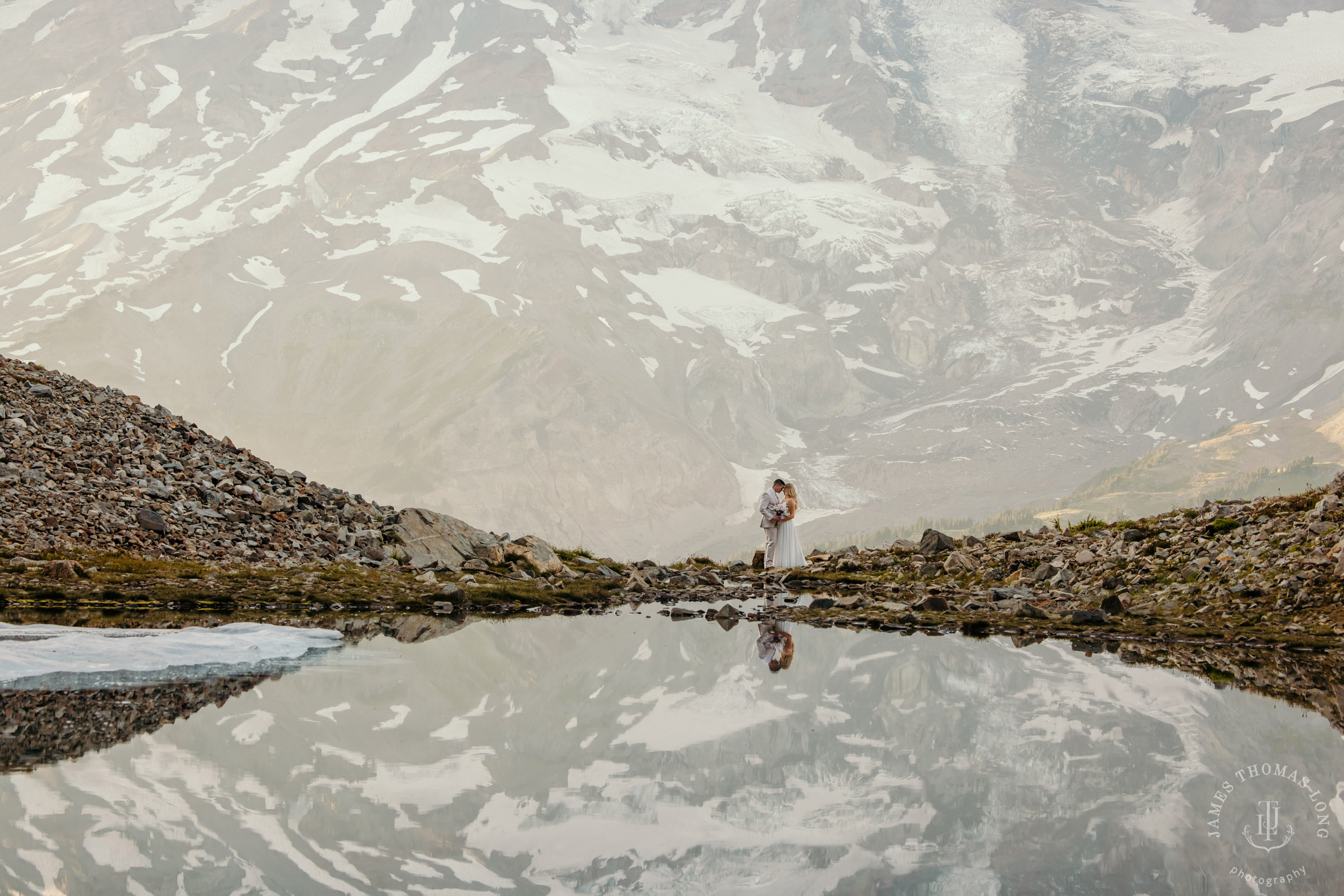 Mount Rainier adventure post-wedding by Seattle adventure wedding photographer James Thomas Long Photography