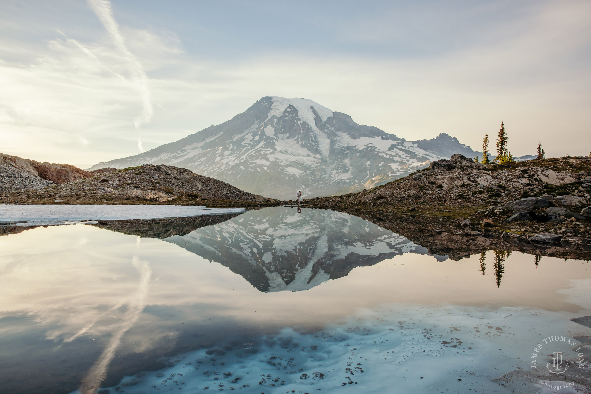Mount Rainier adventure post-wedding by Seattle adventure wedding photographer James Thomas Long Photography